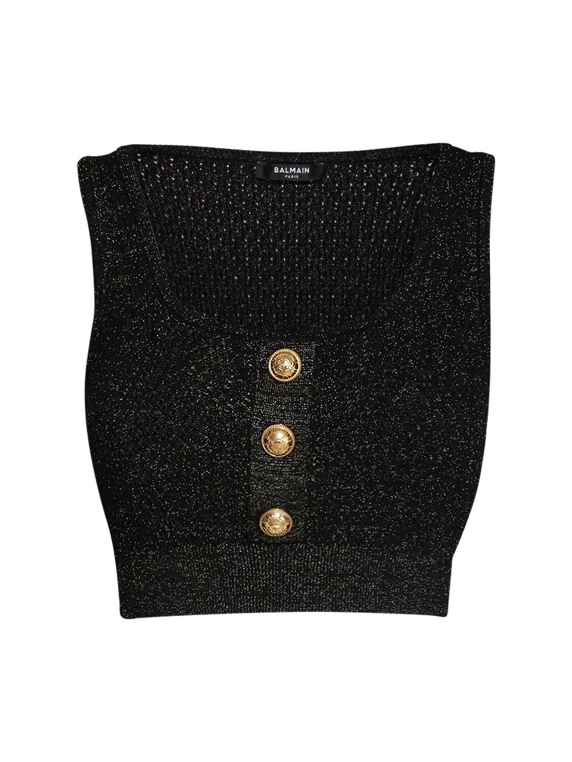 Cropped Viscose Blend Knit Top