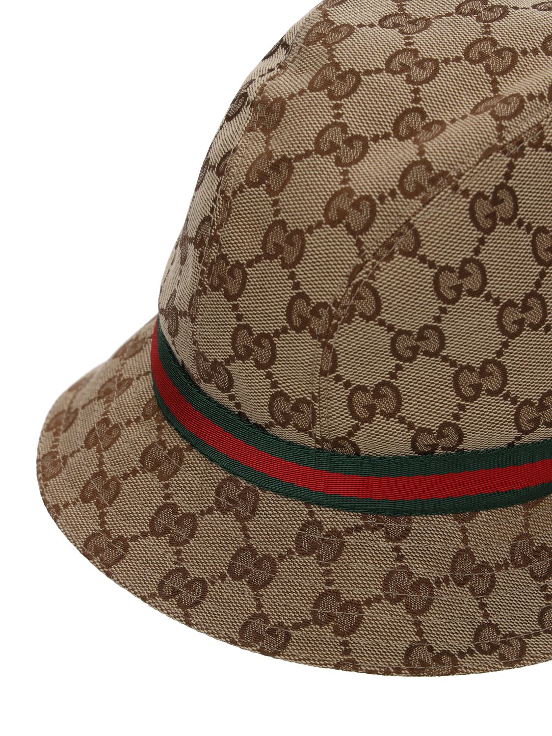 Shop Gucci Gg Supreme Logo Cotton Blend Bucket Hat In Beige