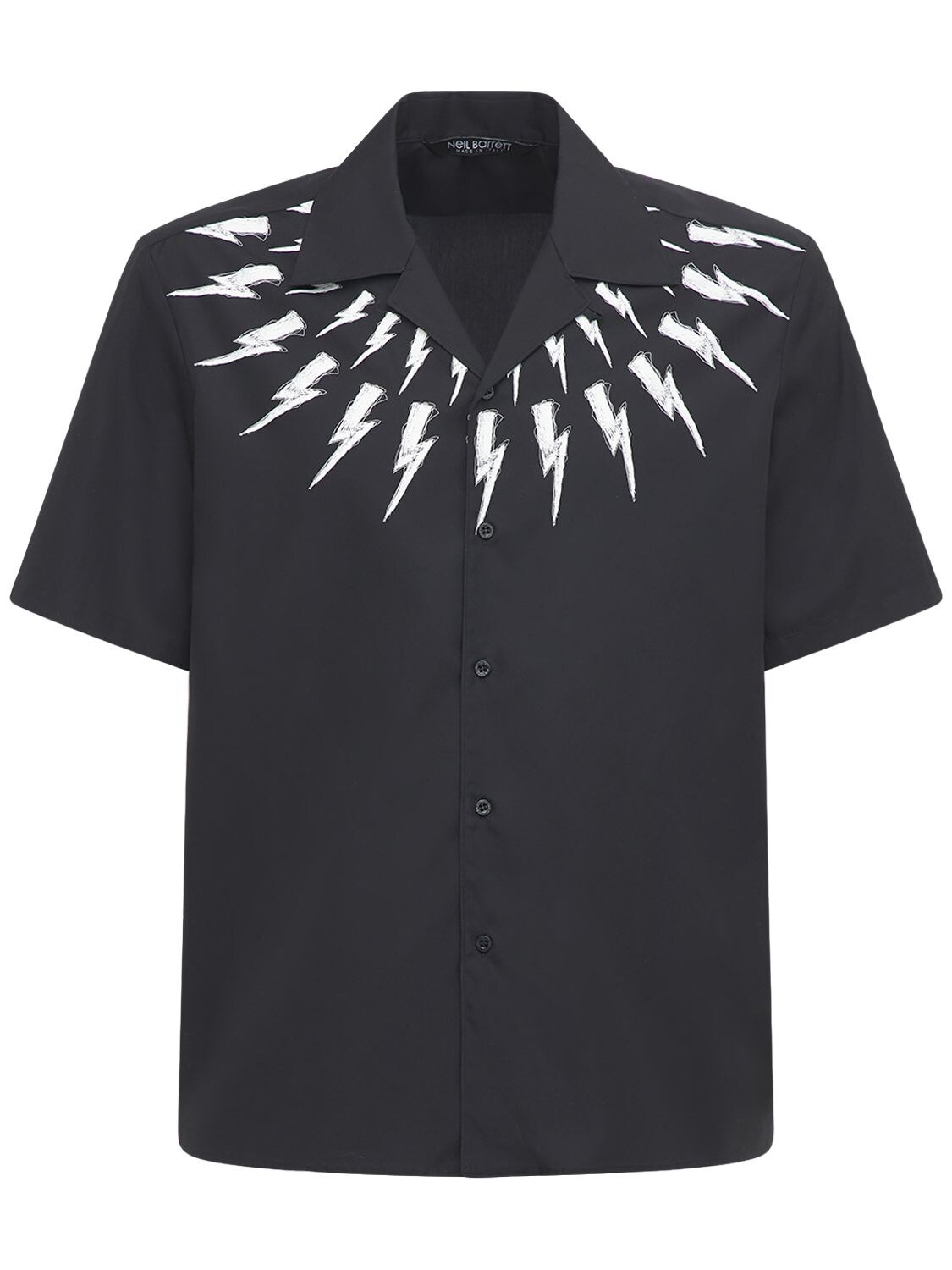 NEIL BARRETT LOOSE THUNDERBOLT PRINT COTTON SHIRT,73ILBI016-NTI00