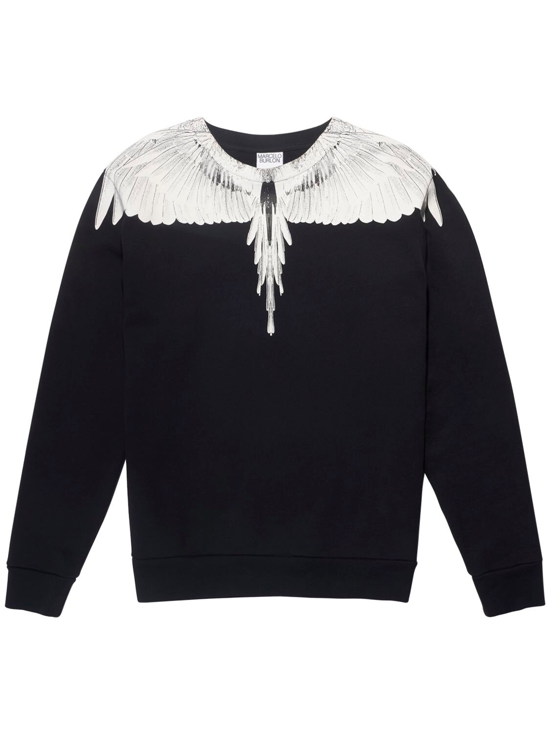 MARCELO BURLON COUNTY OF MILAN PRINTED WINGS COTTON JERSEY SWEATSHIRT,73ILF9011-MTAWMQ2