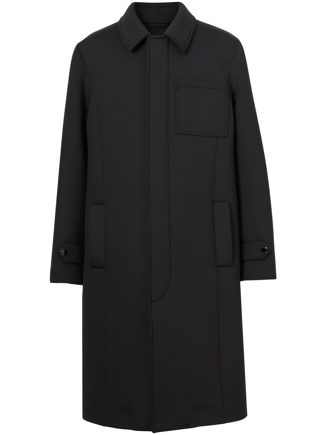 Burberry Tech Neoprene Carcoat In Black