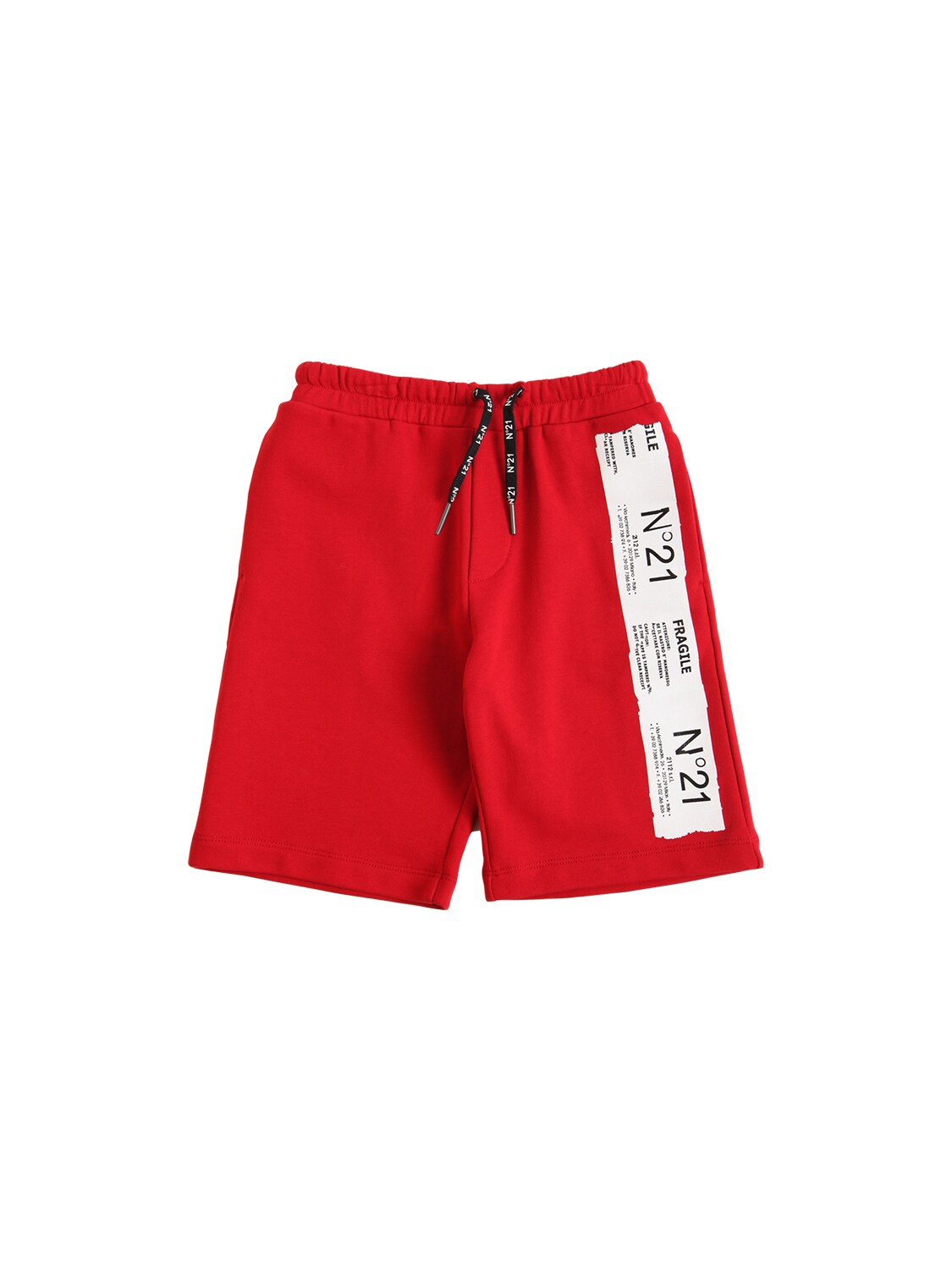 N°21 LOGO PRINT COTTON SWEAT SHORTS,73ILWY011-ME40MDA1