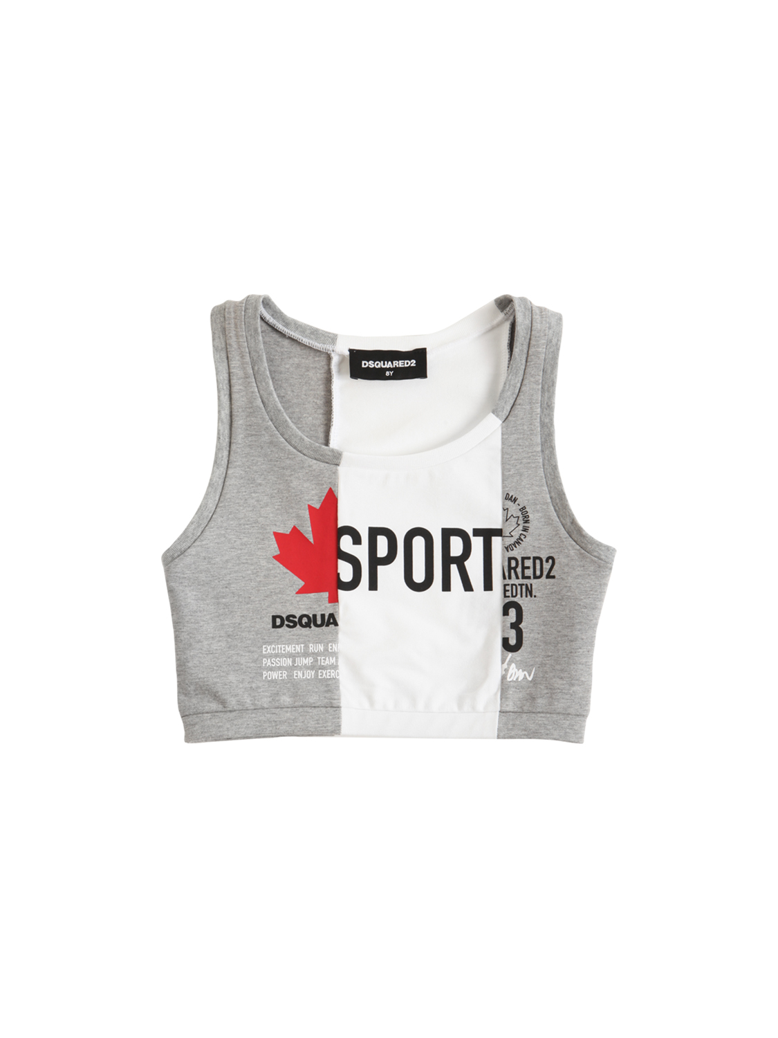 Dsquared2 Stripes Stretch Cotton Jersey Top In Grey,white