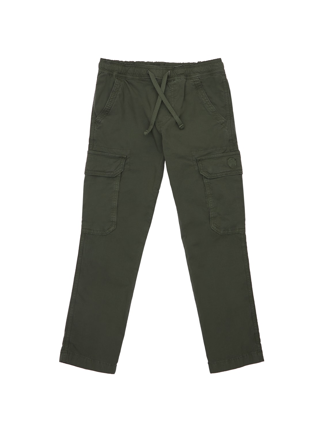 North Sails Kids' Stretch Cotton Poplin Cargo Pants In Military Green