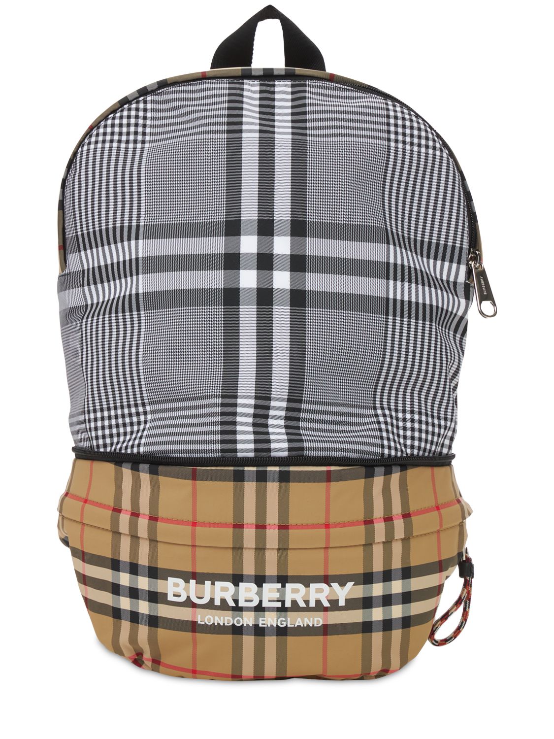 Burberry Kids' Check Nylon Convertible Bag In Beige