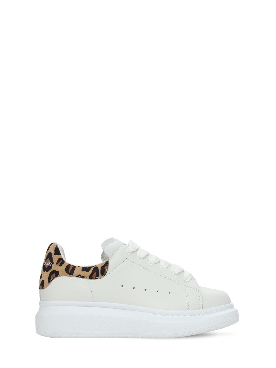 ALEXANDER MCQUEEN LEATHER LACE-UP SNEAKERS,73ILXS007-OTMXNG2