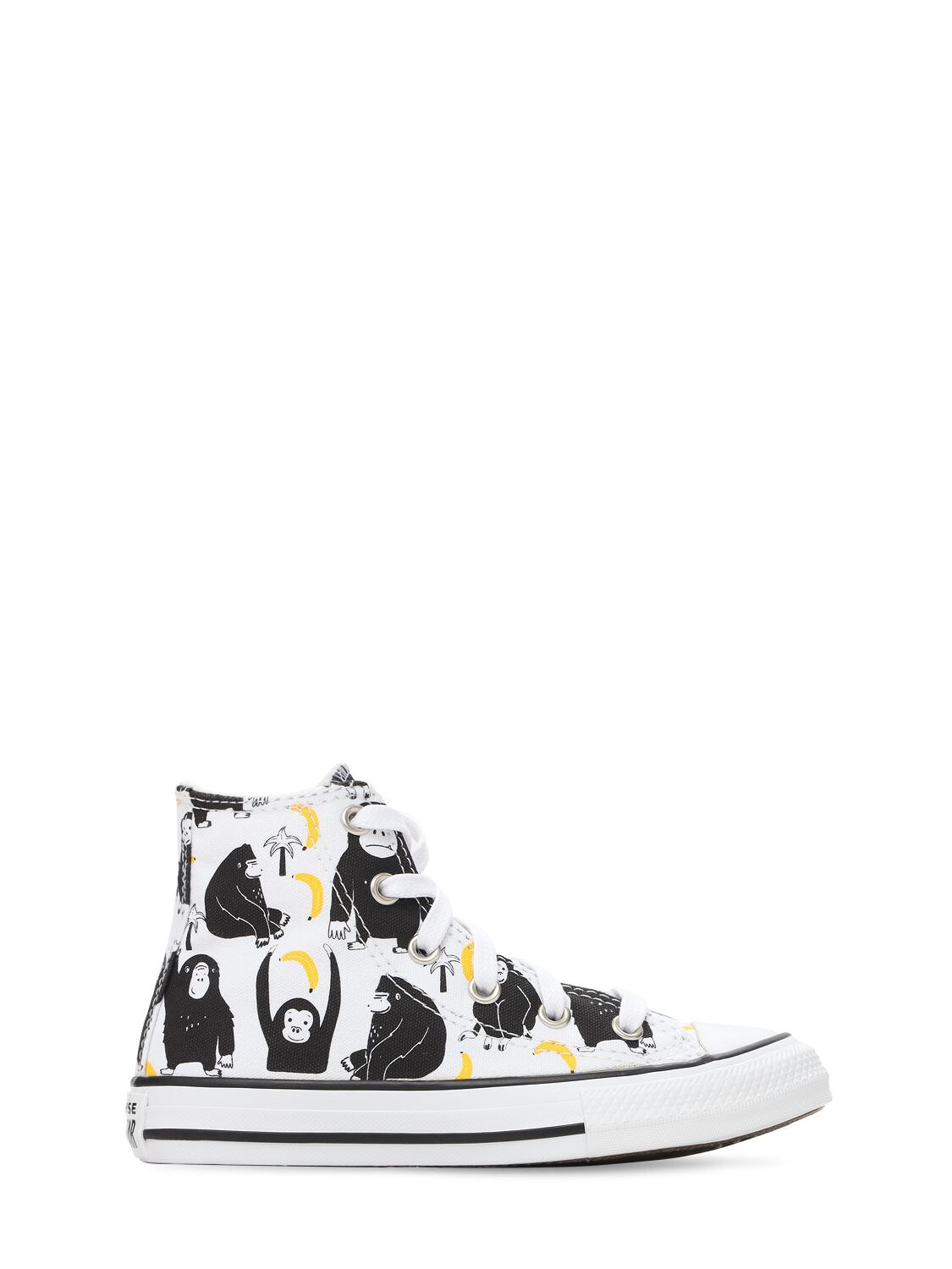 Converse Kids' Chimpanzee Print Chuck Taylor Sneakers In White,black