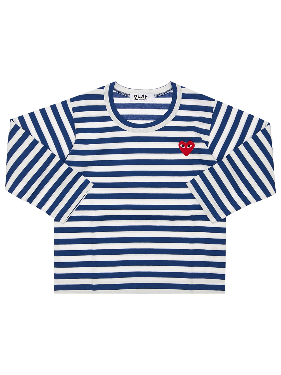 Comme Des Garçons Play Kids' Striped Cotton Jersey T-shirt In Navy,white