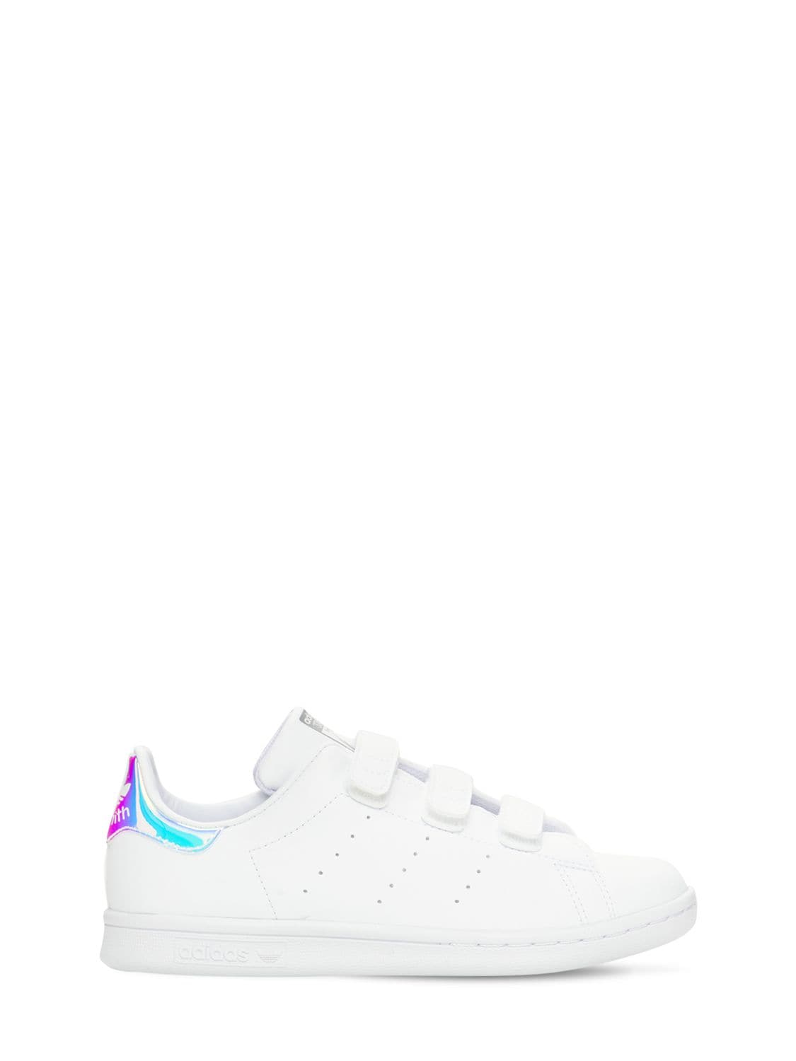 Adidas Originals Kids' Stan Smith Strap Sneakers In White