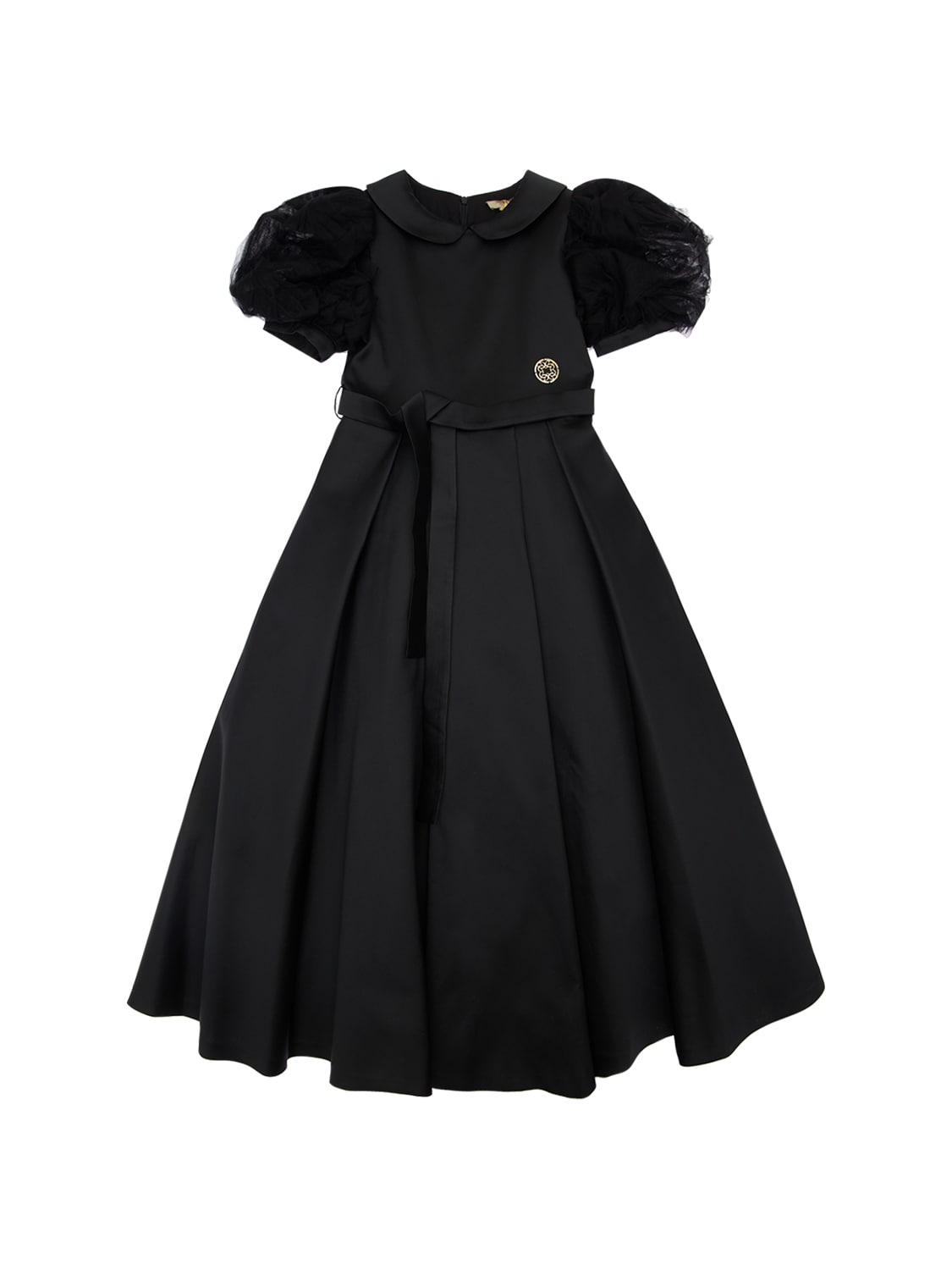 Elie Saab Kids' Mikado Long Dress In Black