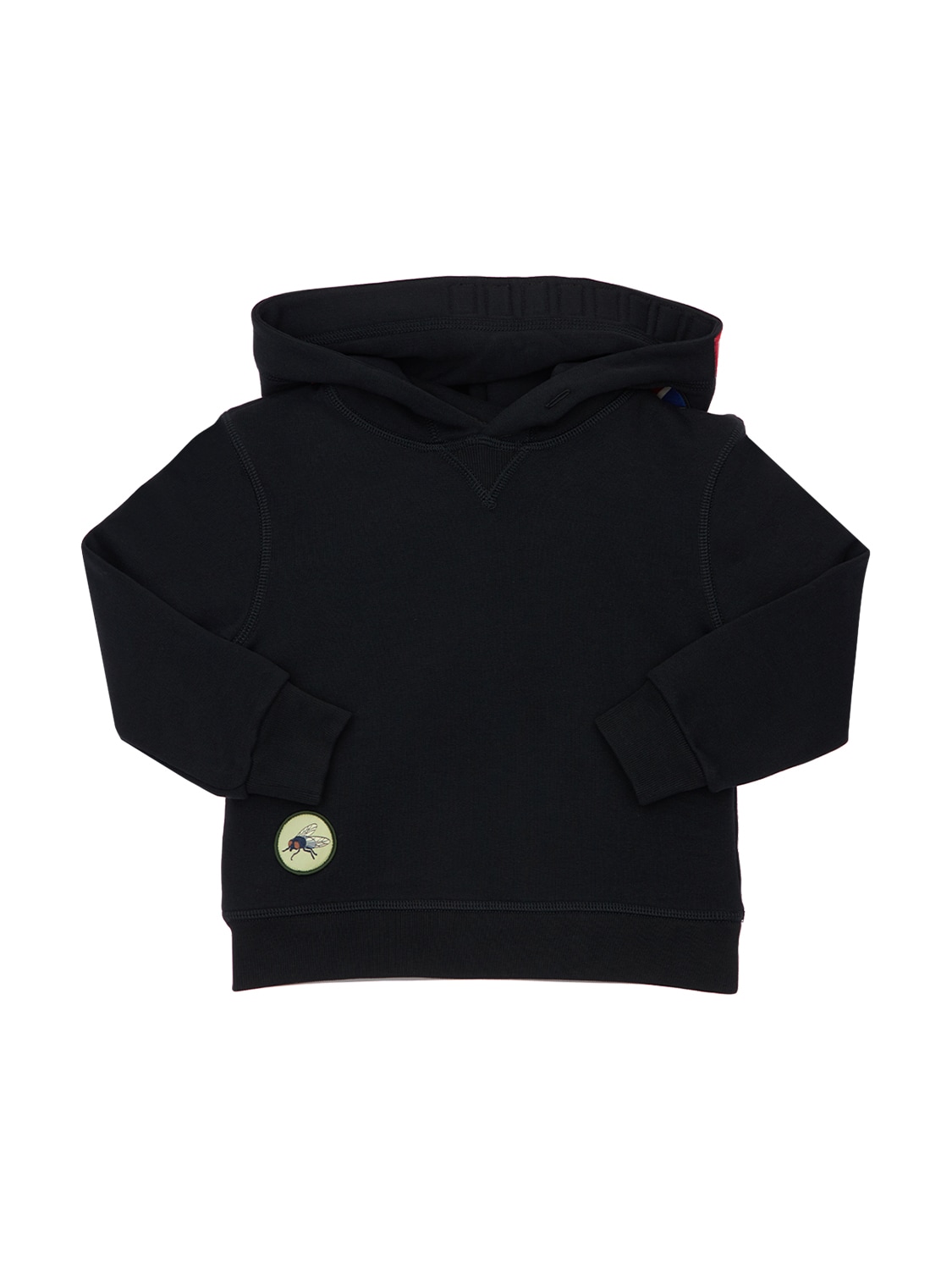 Dsquared2 Kids' Cotton Sweatshirt Hoodie W/ Patches In Black