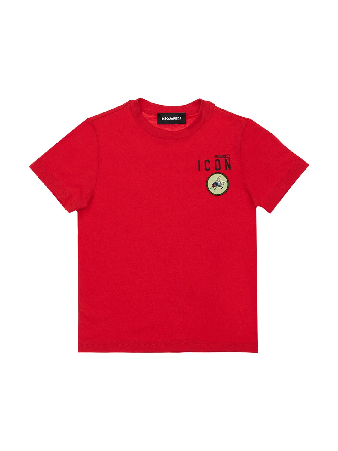 Dsquared2 Kids' Cotton Jersey T-shirt W/ Patches In Red