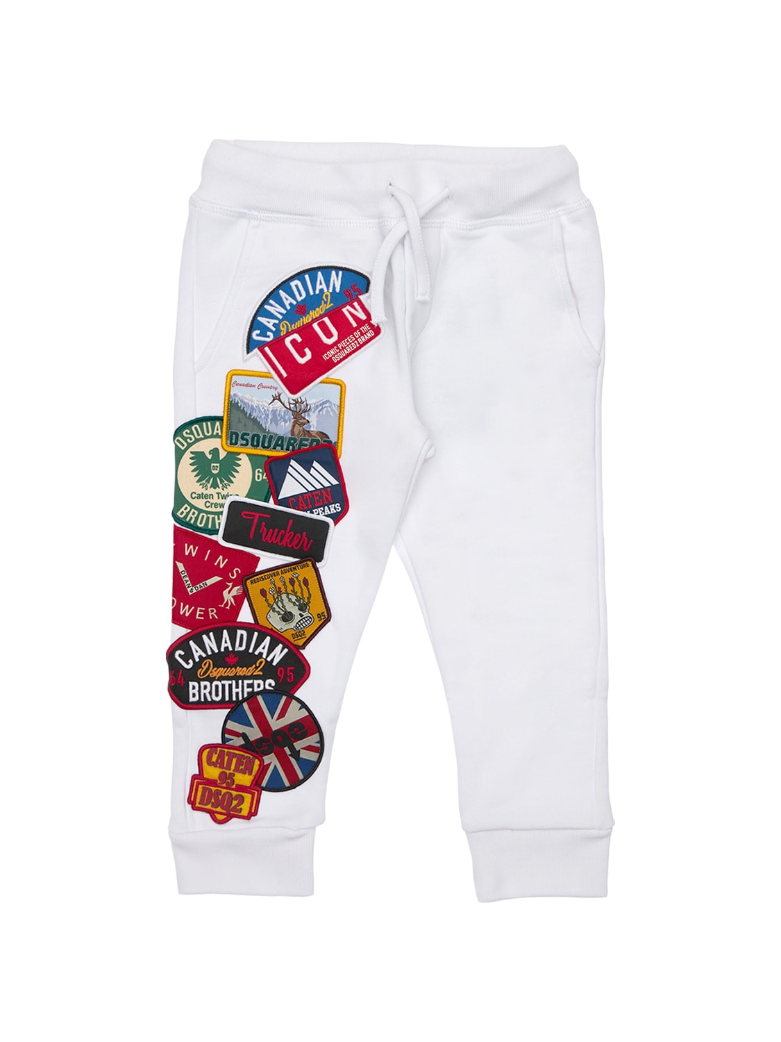 Dsquared2 Kids' Cotton Sweatpants W/ Patches In White