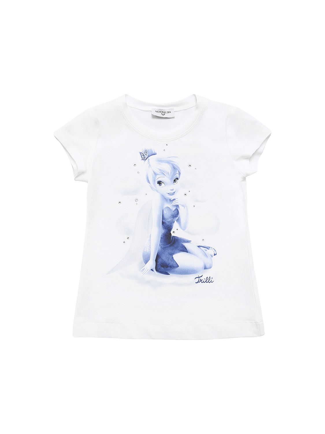 MONNALISA TINKER BELL PRINT COTTON JERSEY T-SHIRT,73ILYZ013-OTK1NA2