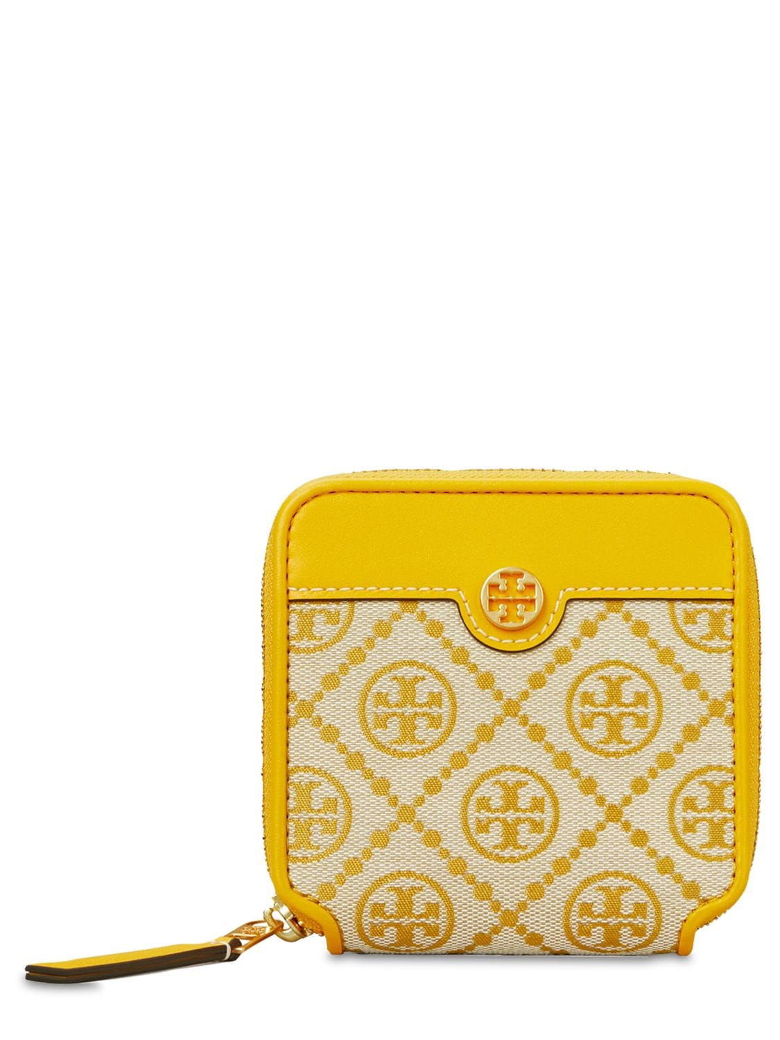 TORY BURCH T MONOGRAM JACQUARD BI-FOLD WALLET,73IM3V030-NZAZ0