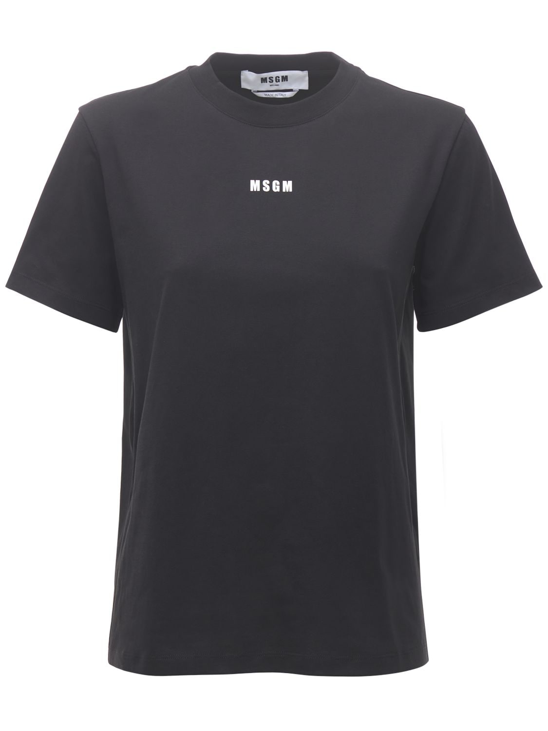 Msgm Mini Logo Jersey T-shirt In Black