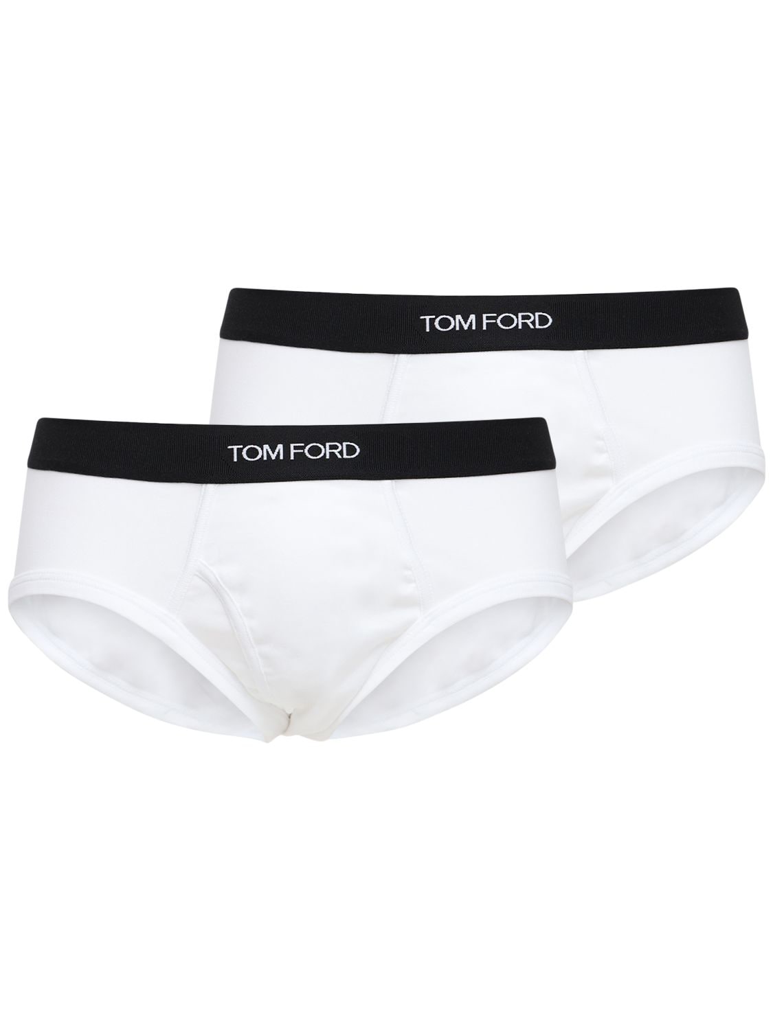 Tom Ford Pack Of 2 Logo Stretch Cotton Briefs In White