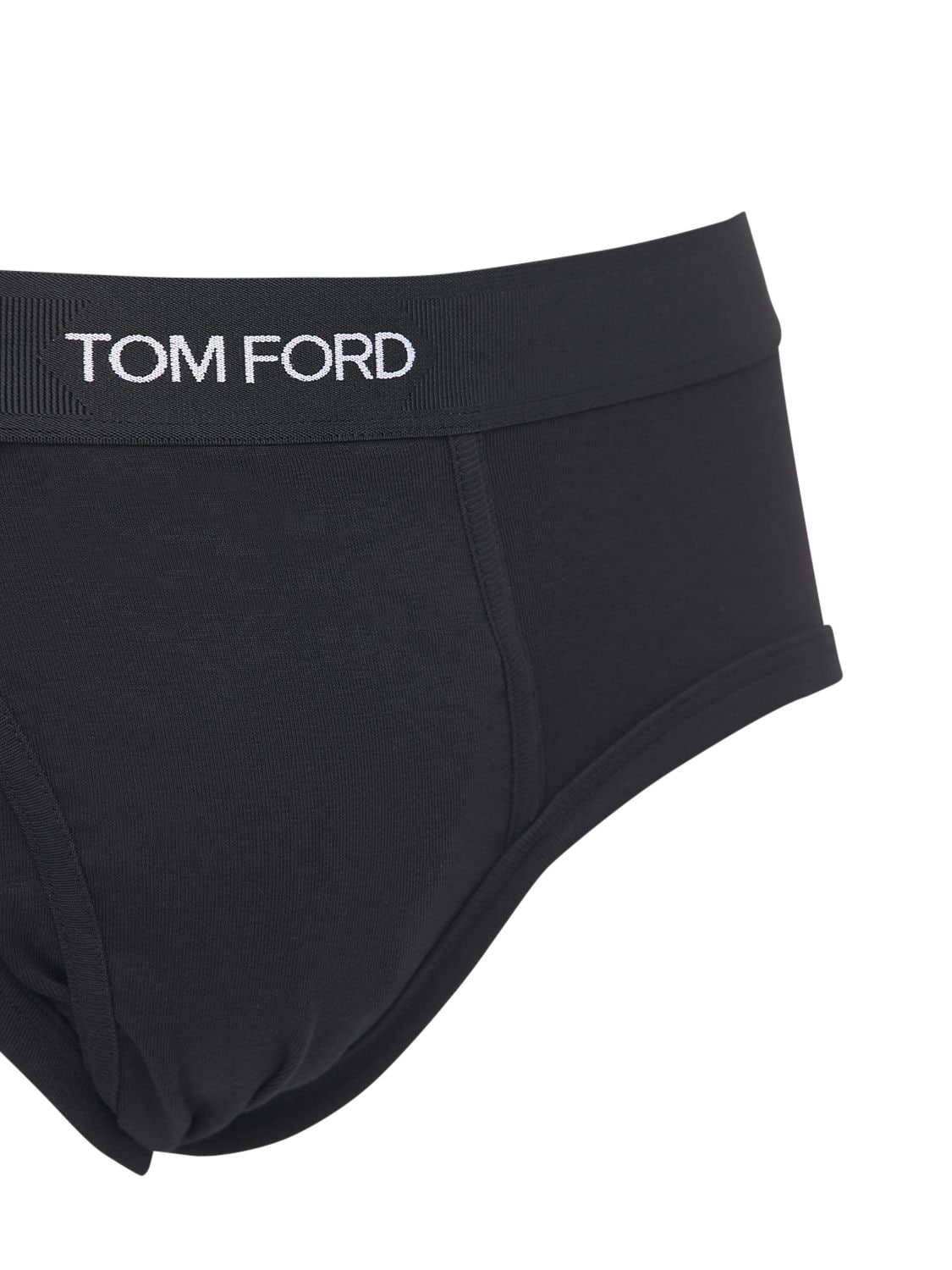 Shop Tom Ford Pack Of 2 Logo Stretch Cotton Briefs In Black