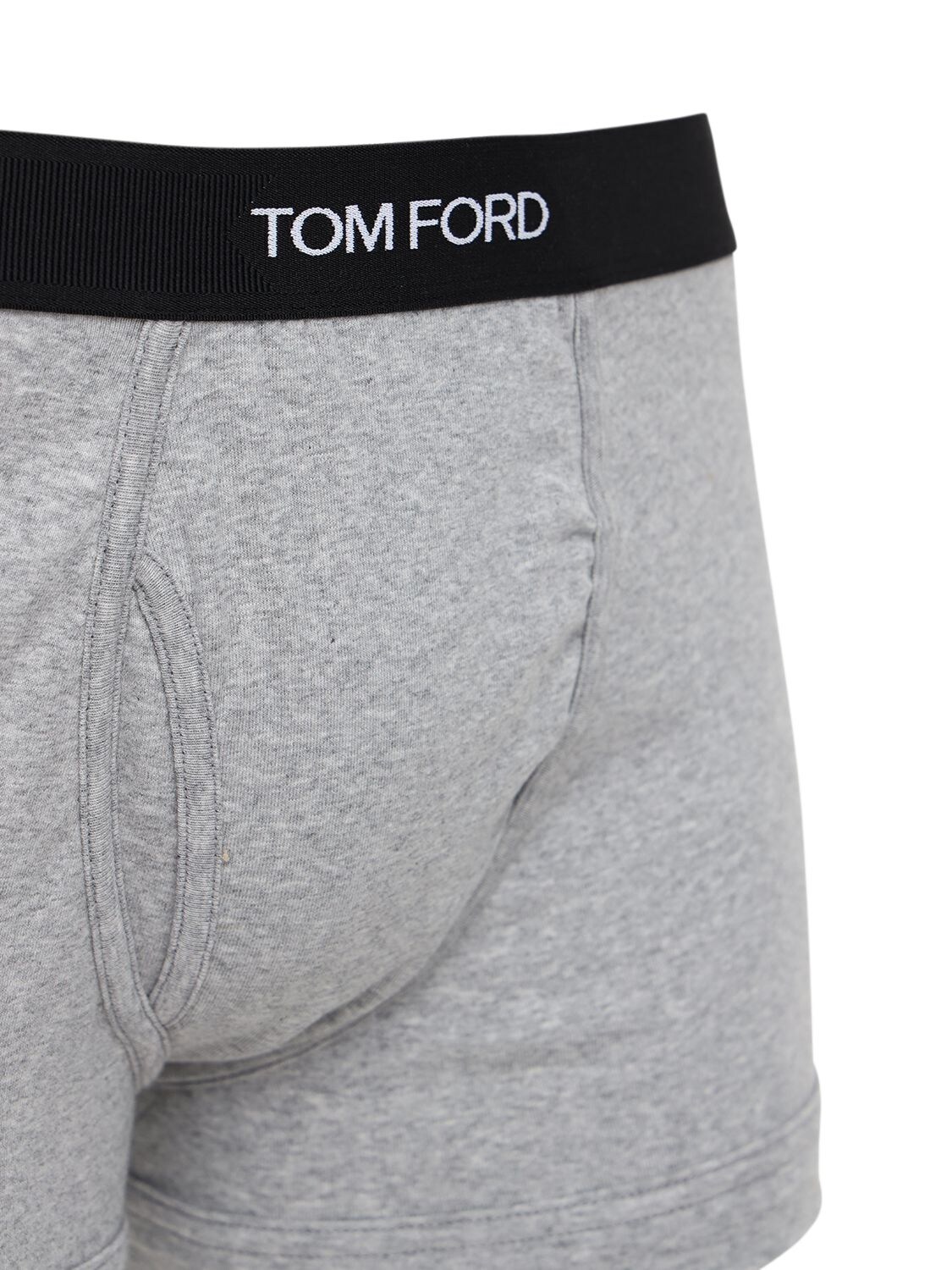 Shop Tom Ford Pack Of 2 Logo Cotton Boxer Briefs In Grey
