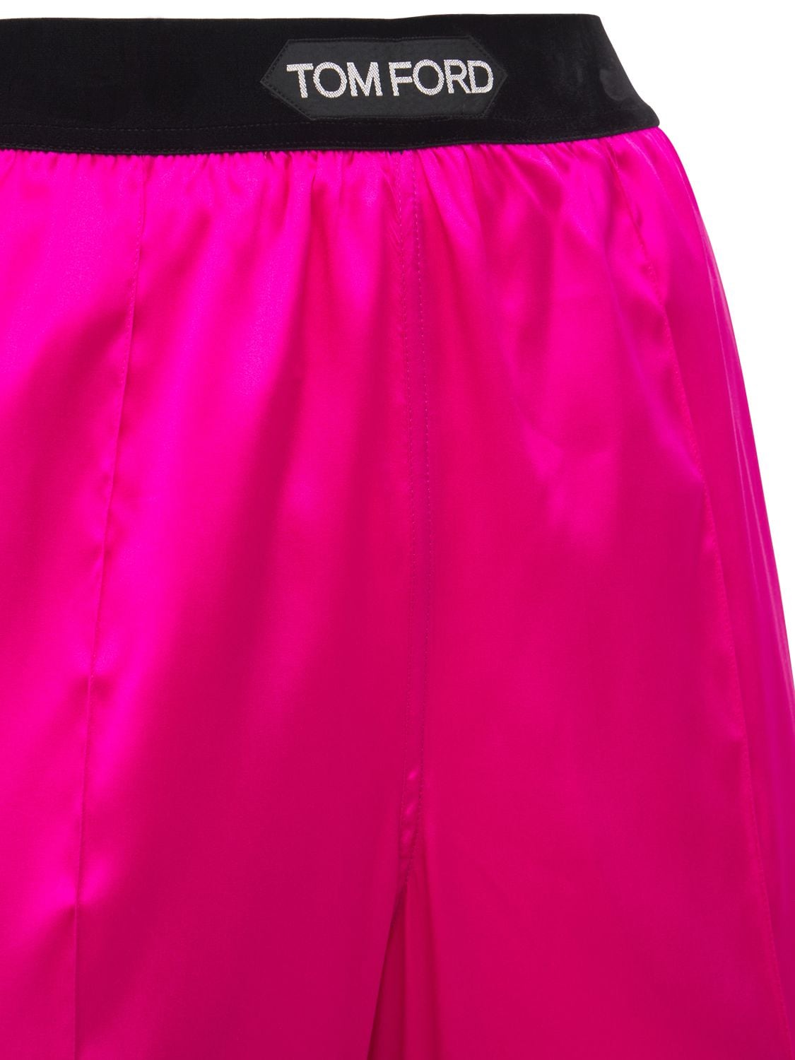 Shop Tom Ford Logo Silk Satin Pajama Pants In Fuchsia