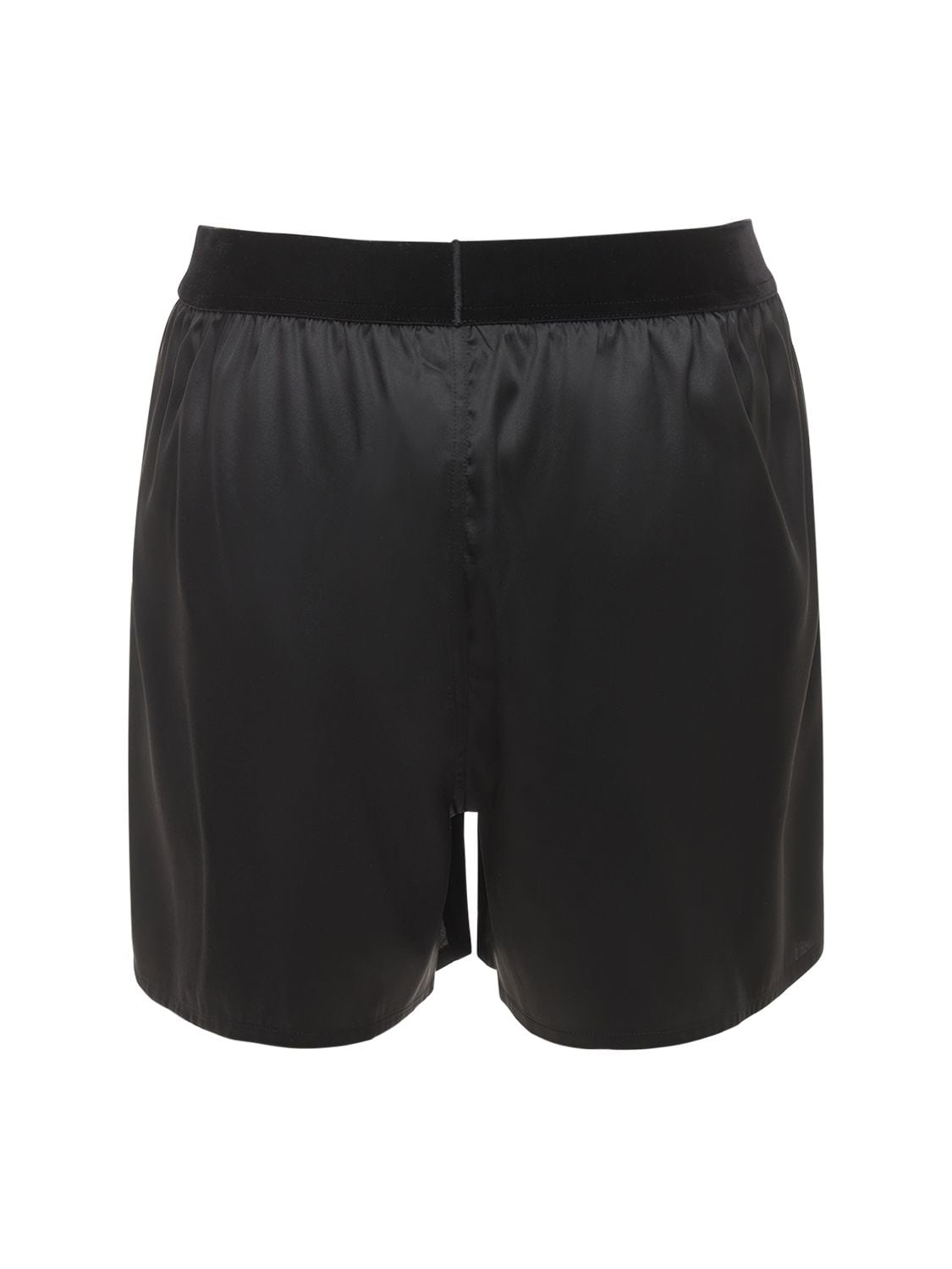 Shop Tom Ford Logo Silk Satin Mini Shorts In Black,white