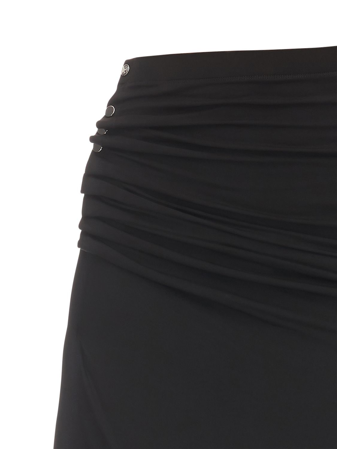 Shop Rabanne Asymmetric Light Jersey Midi Skirt In Black