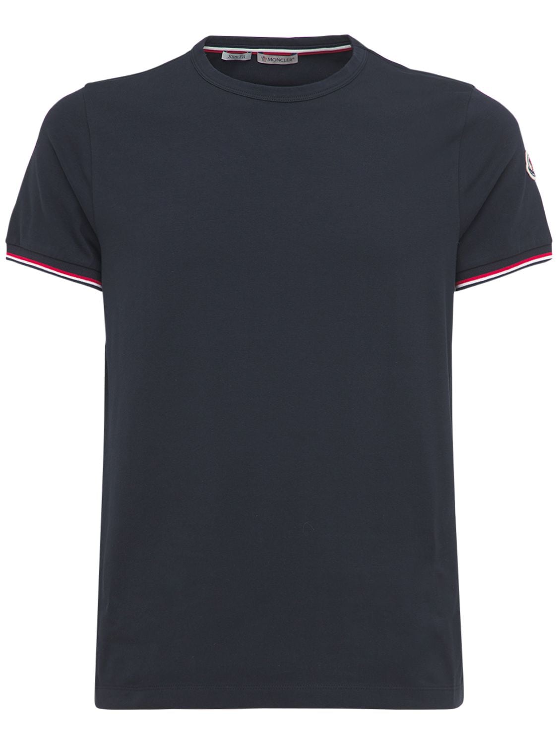 Moncler Stretch Cotton Jersey T-shirt In Black