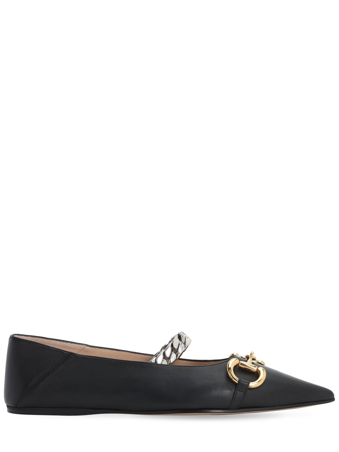 GUCCI 10MM DEVA LEATHER BALLET FLATS,73IMU9012-MTAWMA2