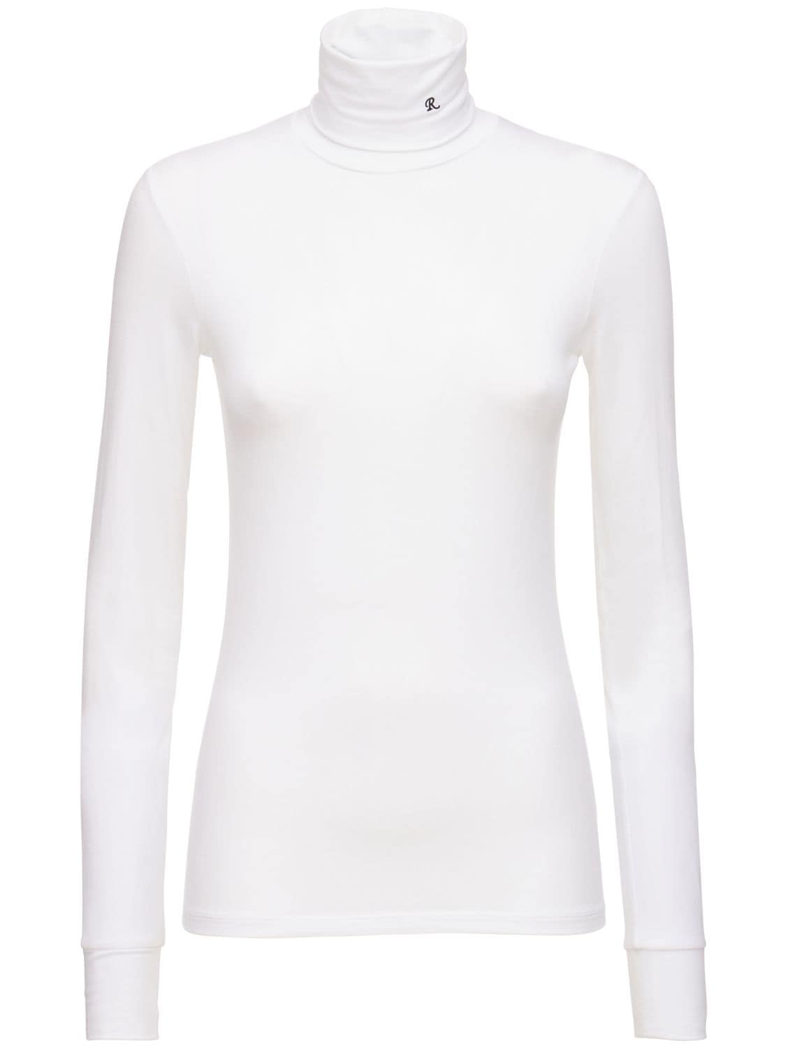 Raf Simons - Stretch jersey knit turtleneck sweater - White | Luisaviaroma