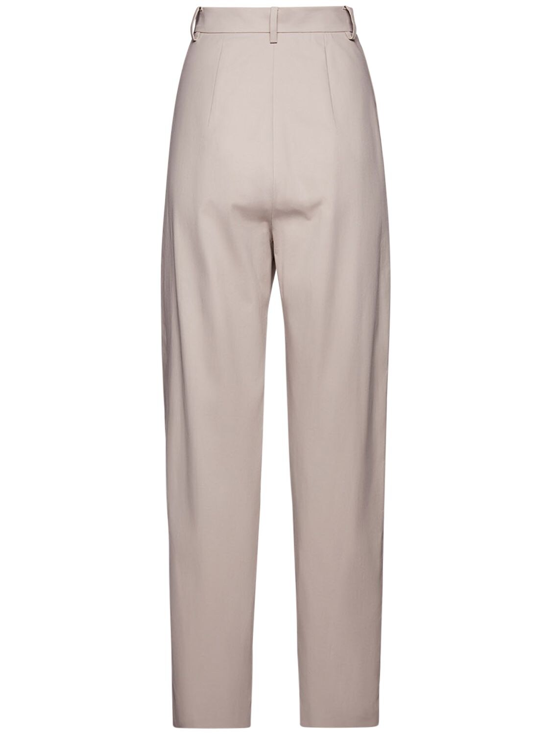 Shop Magda Butrym Wool & Silk Straight Leg Pants In Ivory