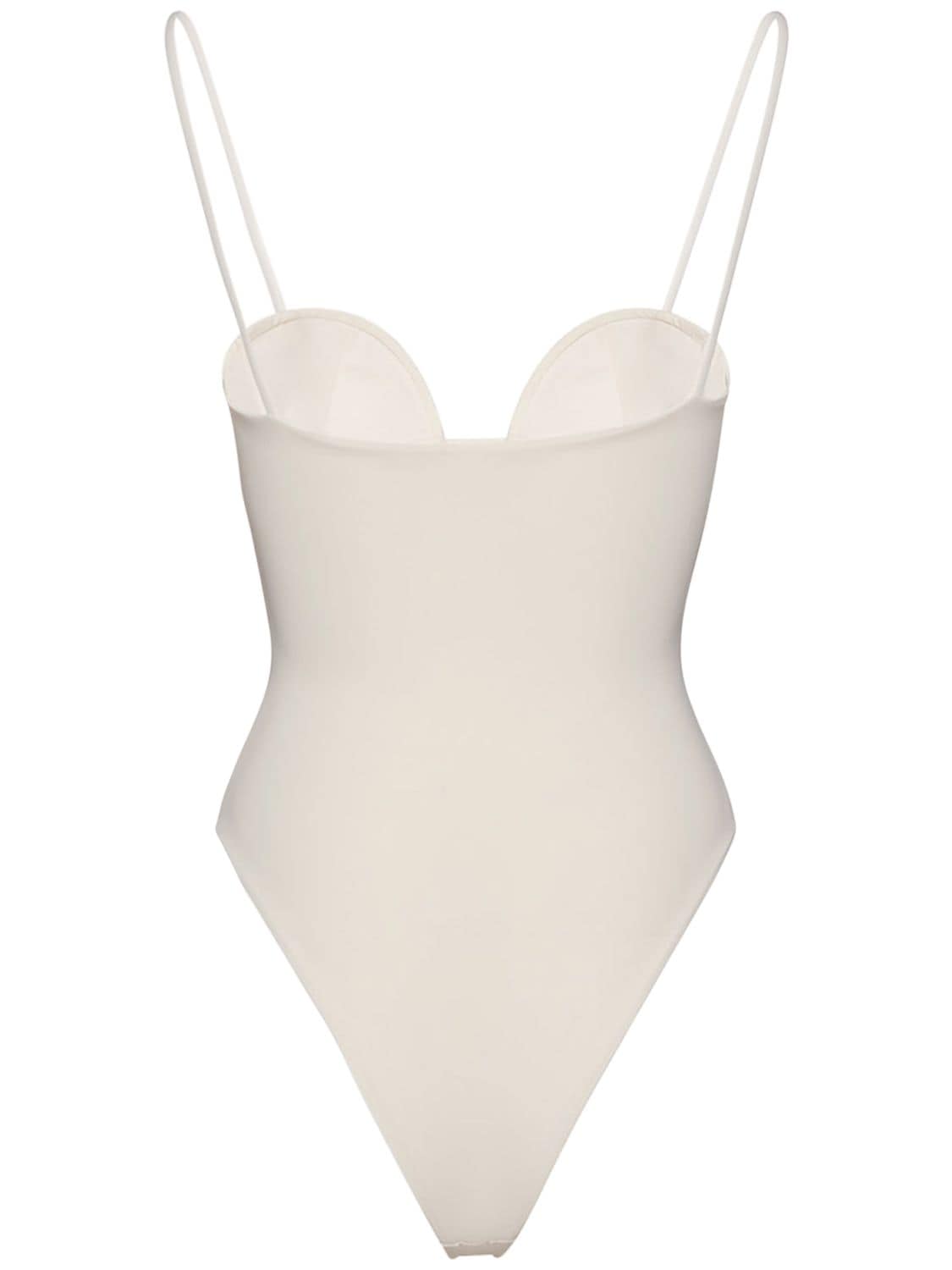 Shop Magda Butrym Retro Bustier One Piece Swimsuit In Ivory