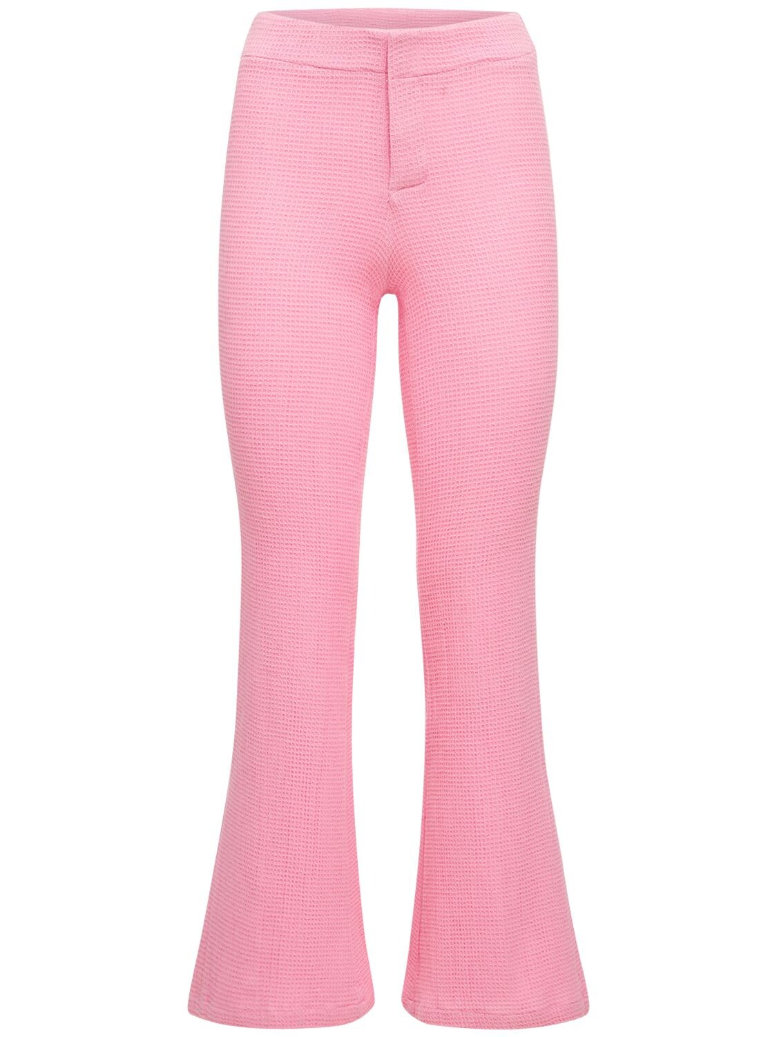 Gimaguas Comporta High Waist Cotton Flared Pants In Pink | ModeSens