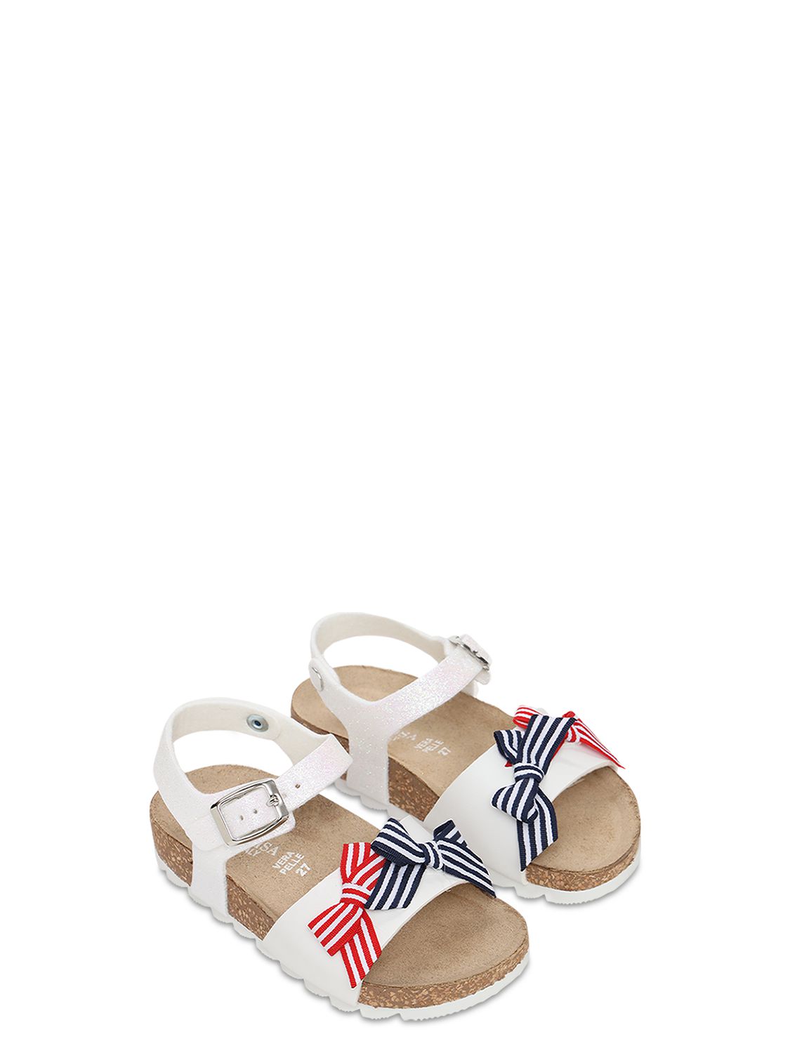 Sandalen Aus Glitzerleder Mit Schleife