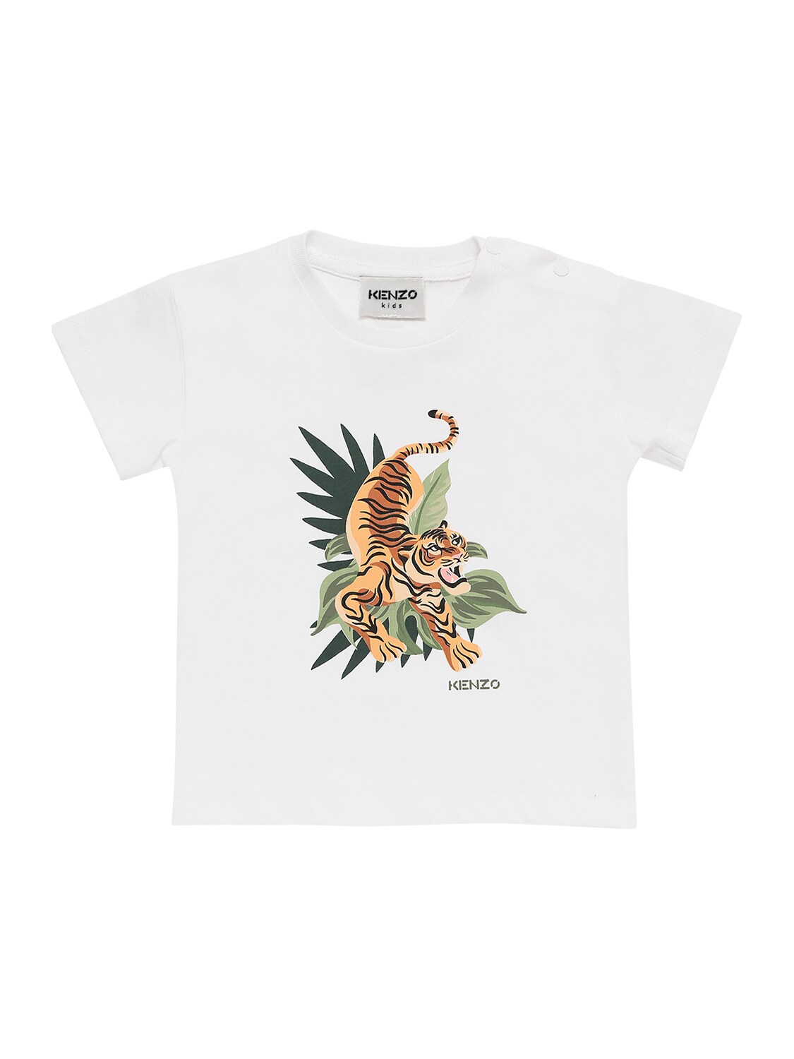 KENZO TIGER PRINT ORGANIC COTTON T-SHIRT,73IOEH063-MTAZ0