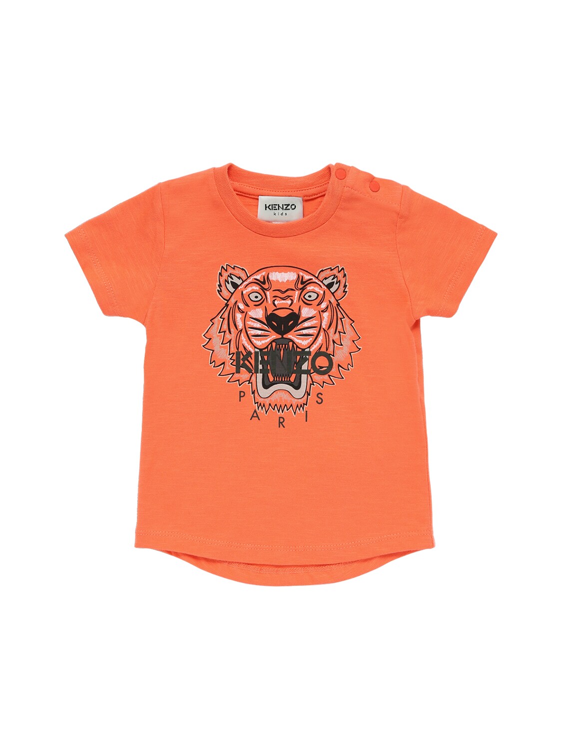 Kenzo Kids' Tiger Print Jersey T-shirt In Orange