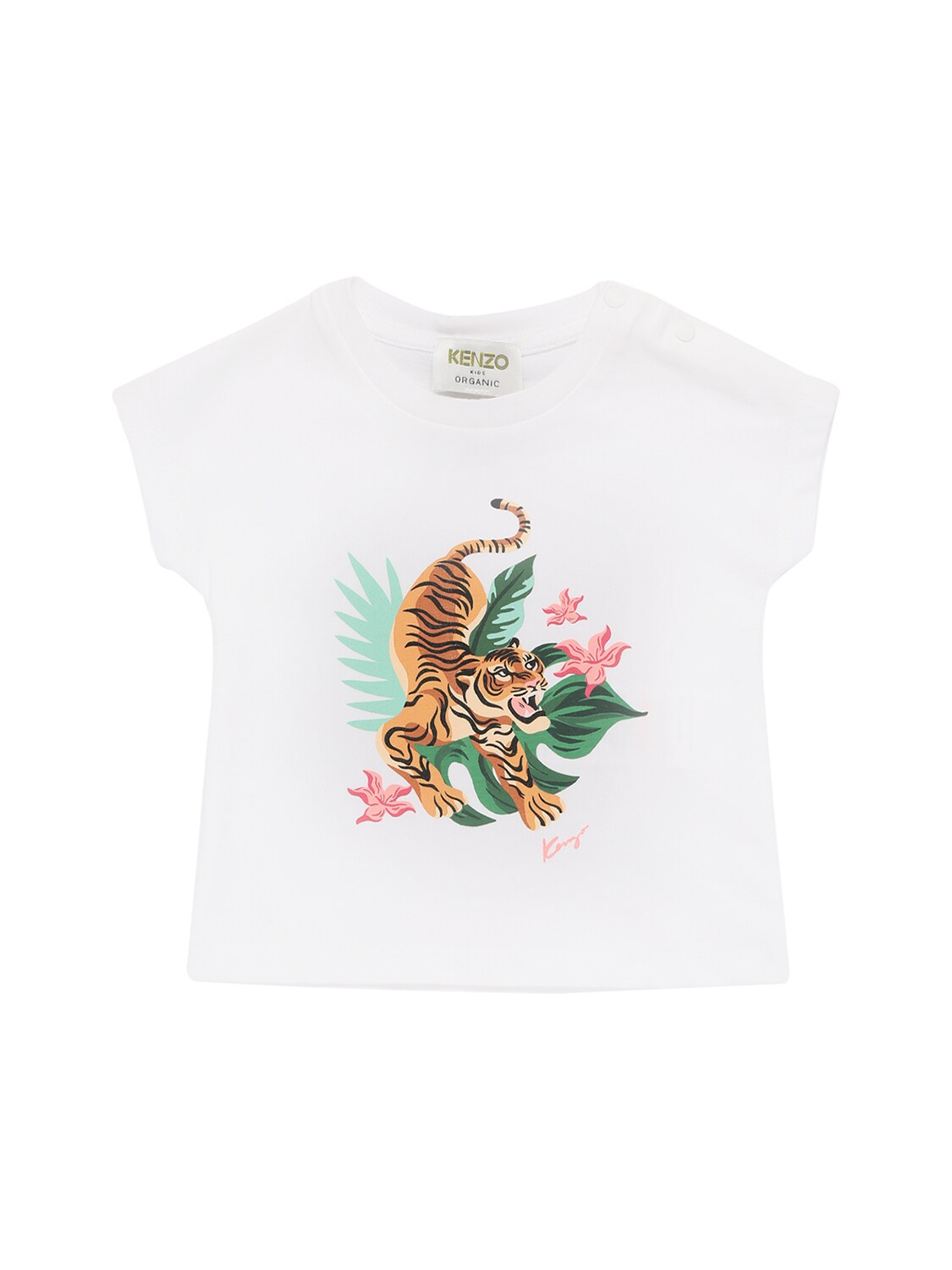 KENZO TIGER PRINT ORGANIC COTTON T-SHIRT,73IOEI043-MTAZ0