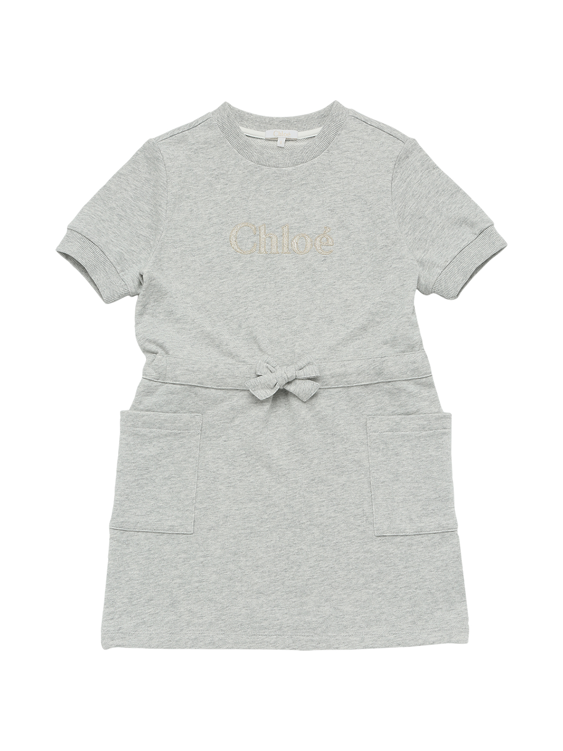 Kleid Aus Baumwollmischfleeece Mit Stickerei