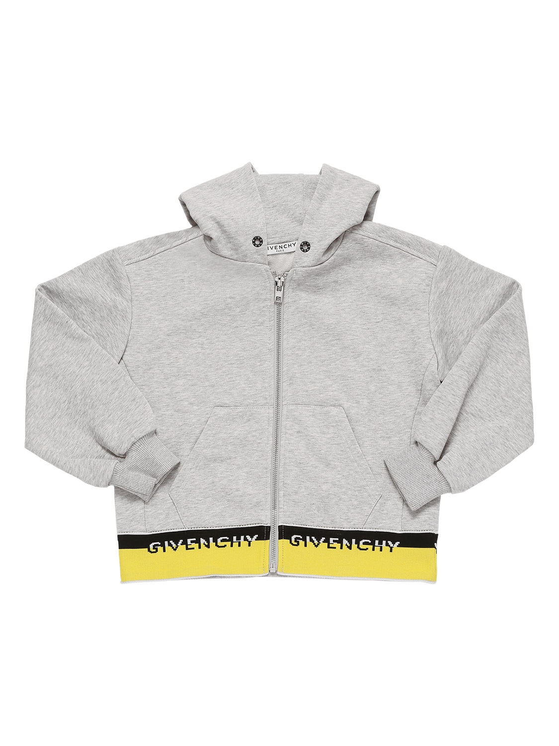 Givenchy Kids' Logo Cotton Zip Sweatshirt Hoodie In Grey