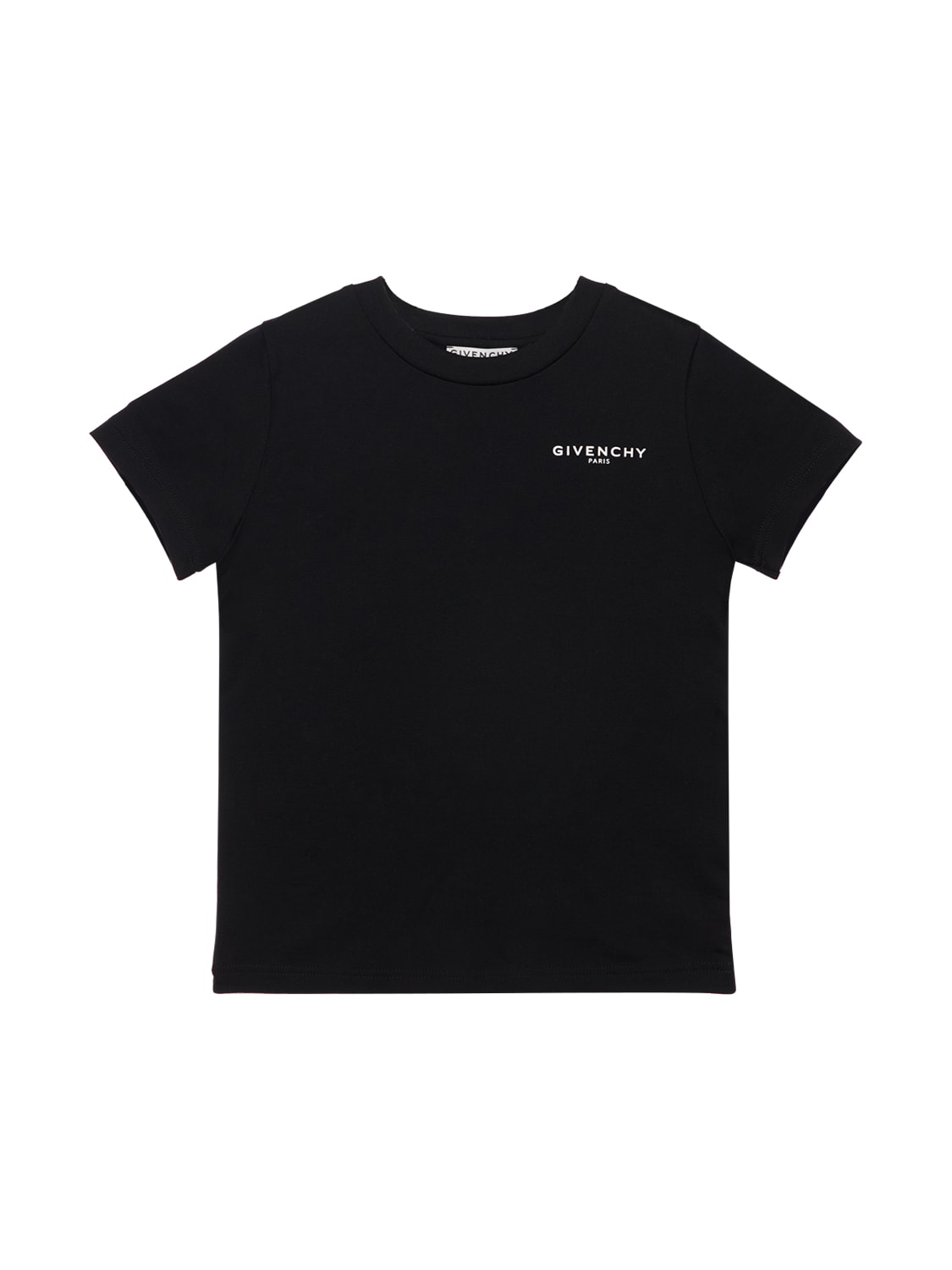 Givenchy Kids' Logo印花棉质平纹针织t恤 In Nero