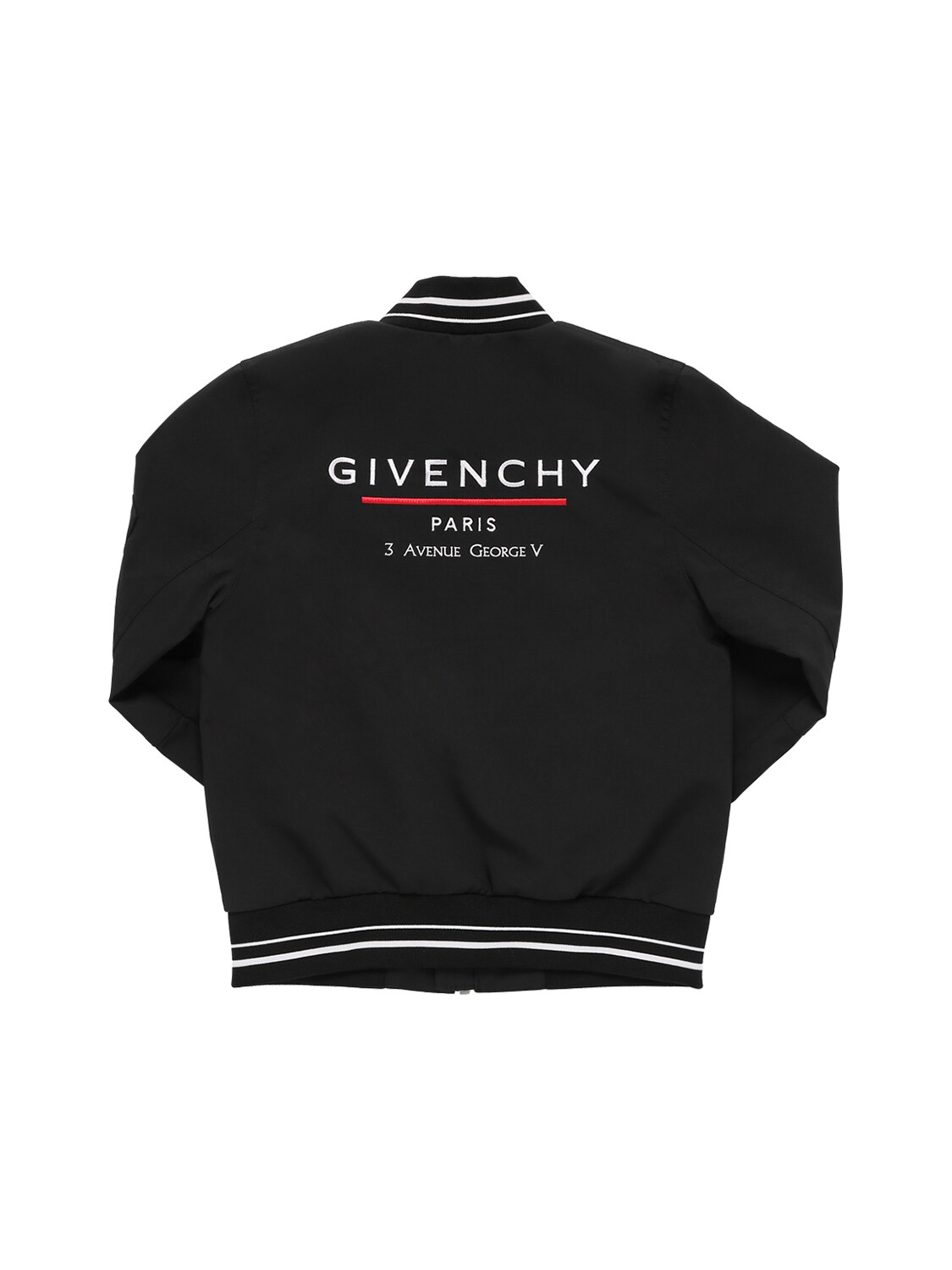 Givenchy Kids' Logo Print Nylon Bomber Jacket In Black
