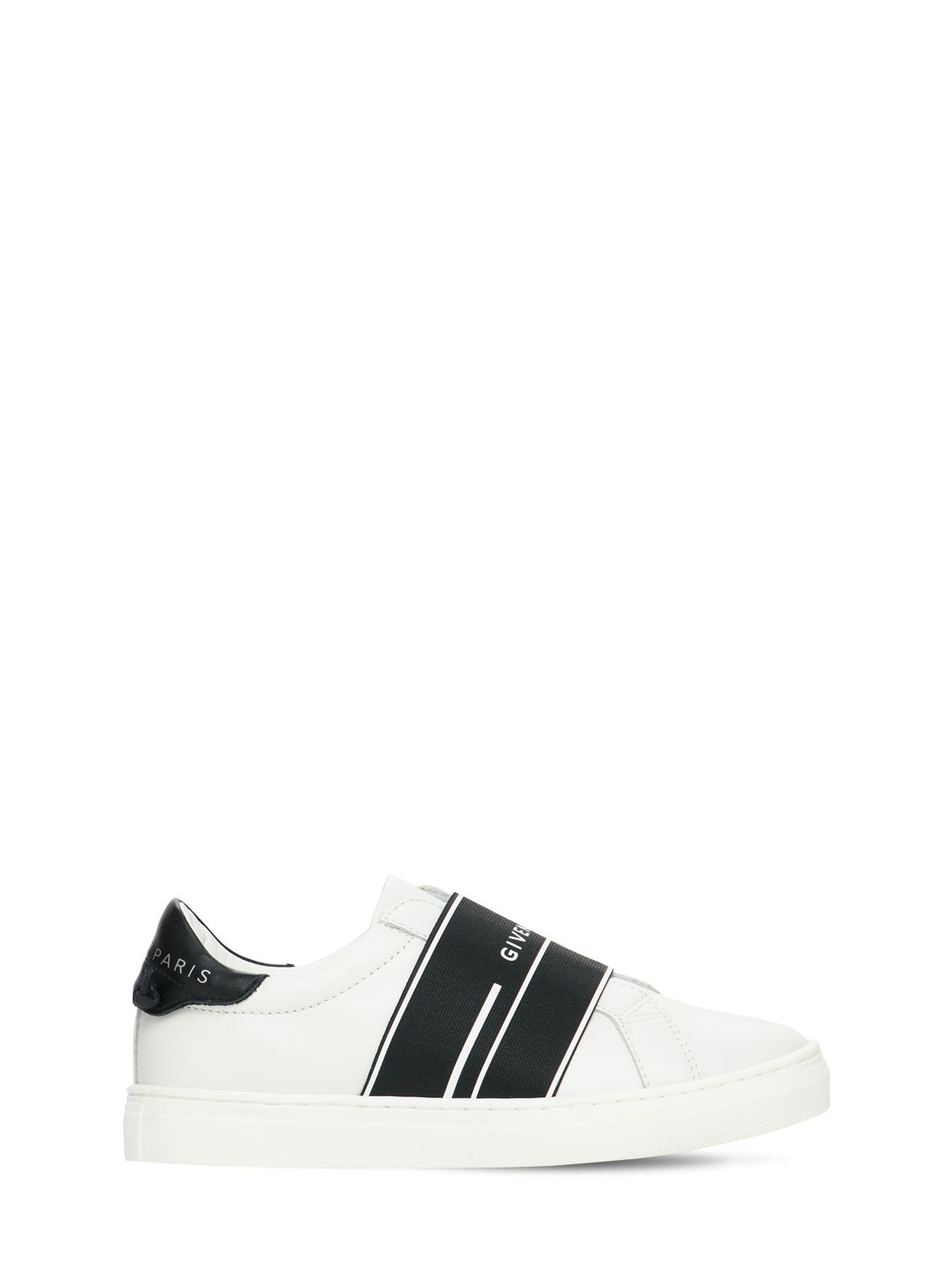 GIVENCHY LOGO PRINT LEATHER SLIP-ON SNEAKERS,73IOFL091-TTQX0