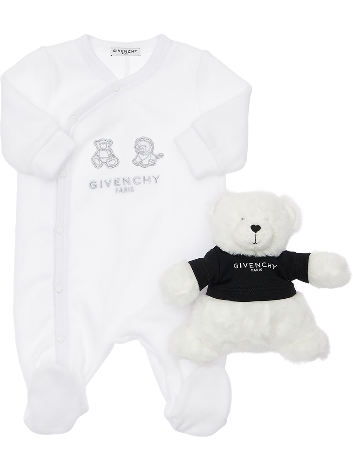 Givenchy Babies' Terry Velvet Romper & Toy In White