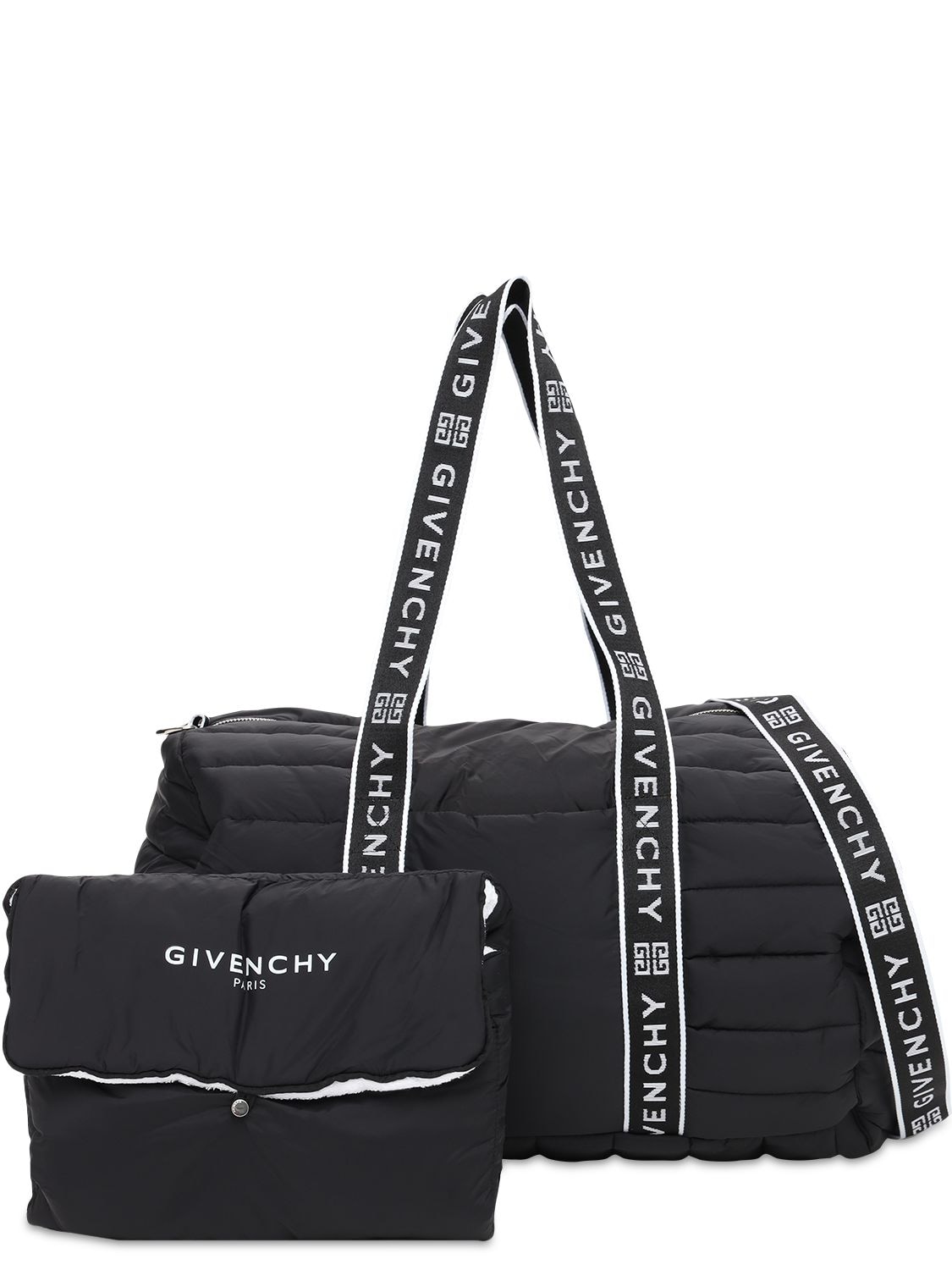 Givenchy Kids' 填充尼龙妈咪包 In Black