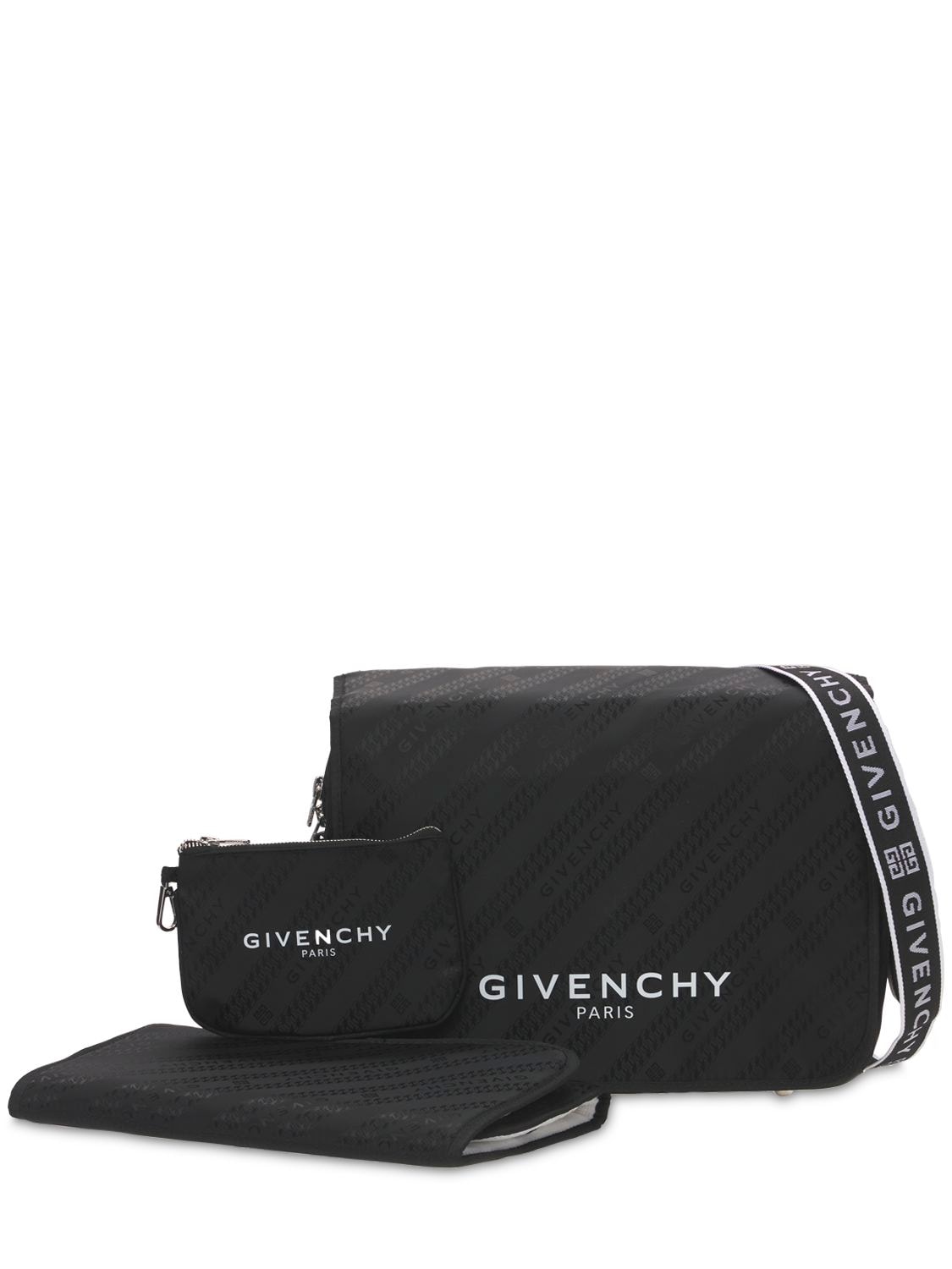 Givenchy Kids' Logo Jacquard Changing Bag In Black