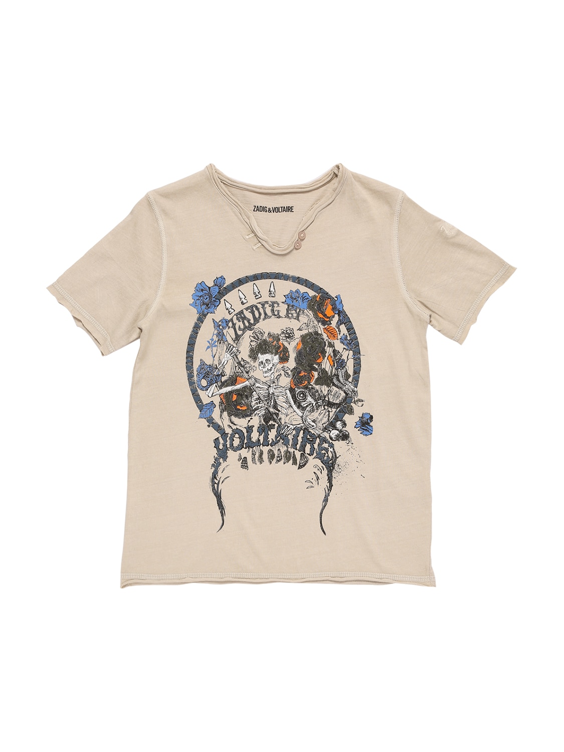 ZADIG & VOLTAIRE PRINTED COTTON JERSEY T-SHIRT,73IOFR009-MJI20