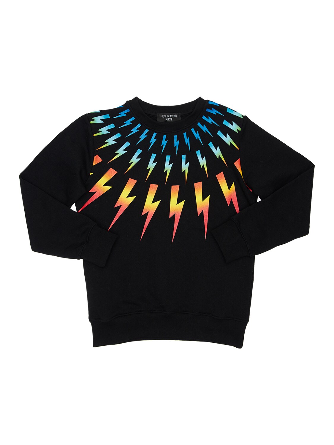 NEIL BARRETT LIGHTNING PRINT COTTON SWEATSHIRT,73IOFU006-MTEW0