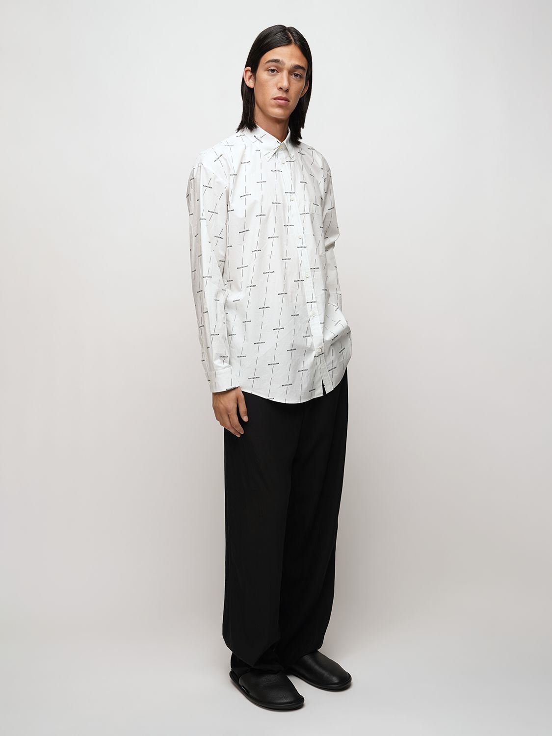 balenciaga 周身logo印花府绸衬衫 73iofw014-ota0ma2