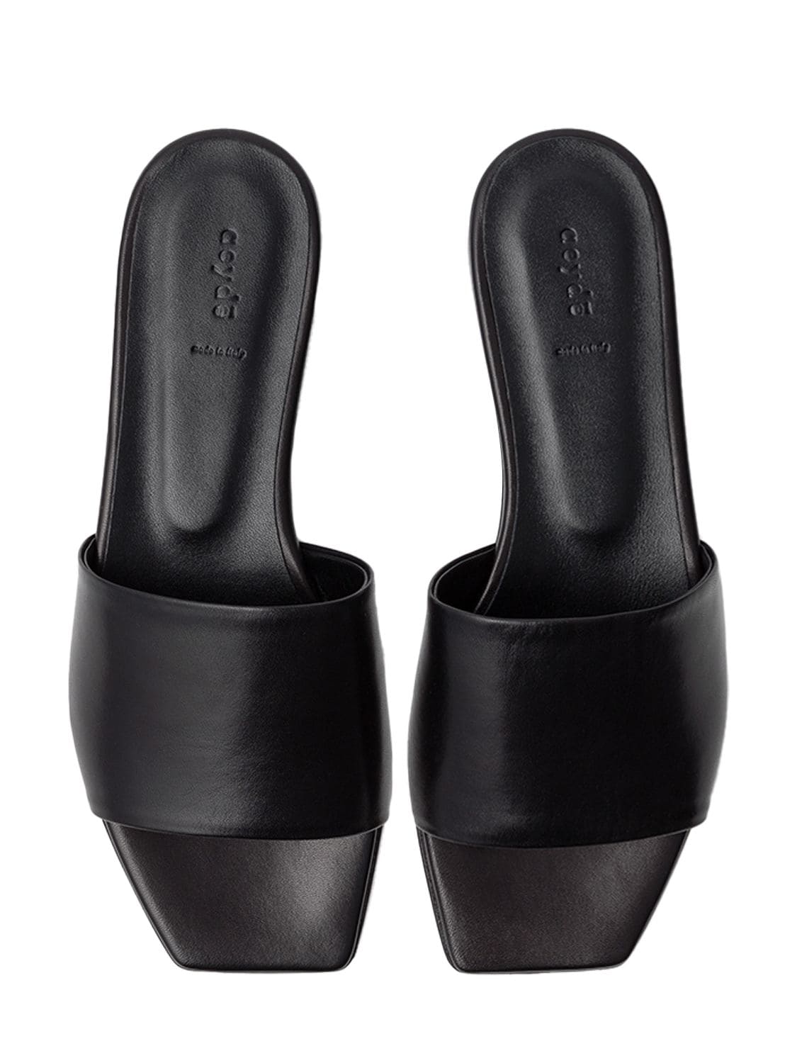 Shop Aeyde 10mm Anna Leather Slide Flats In Black