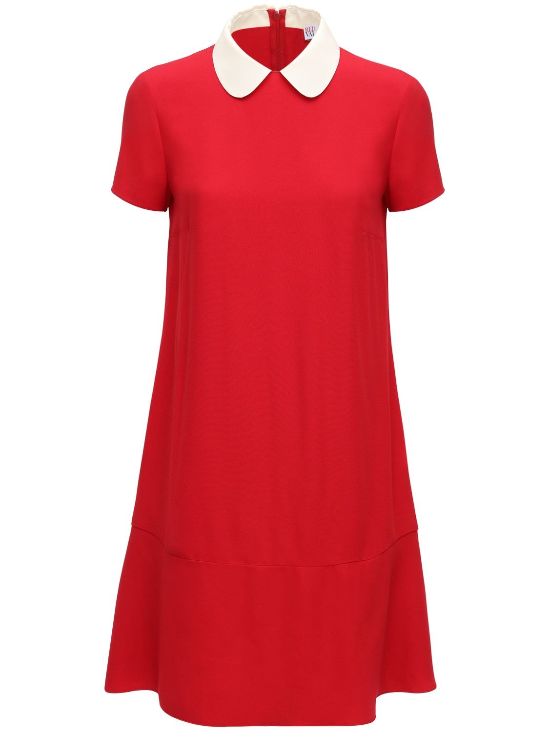Red Valentino Crepe Envers Satin Mini Dress W/bow In Red,ivory