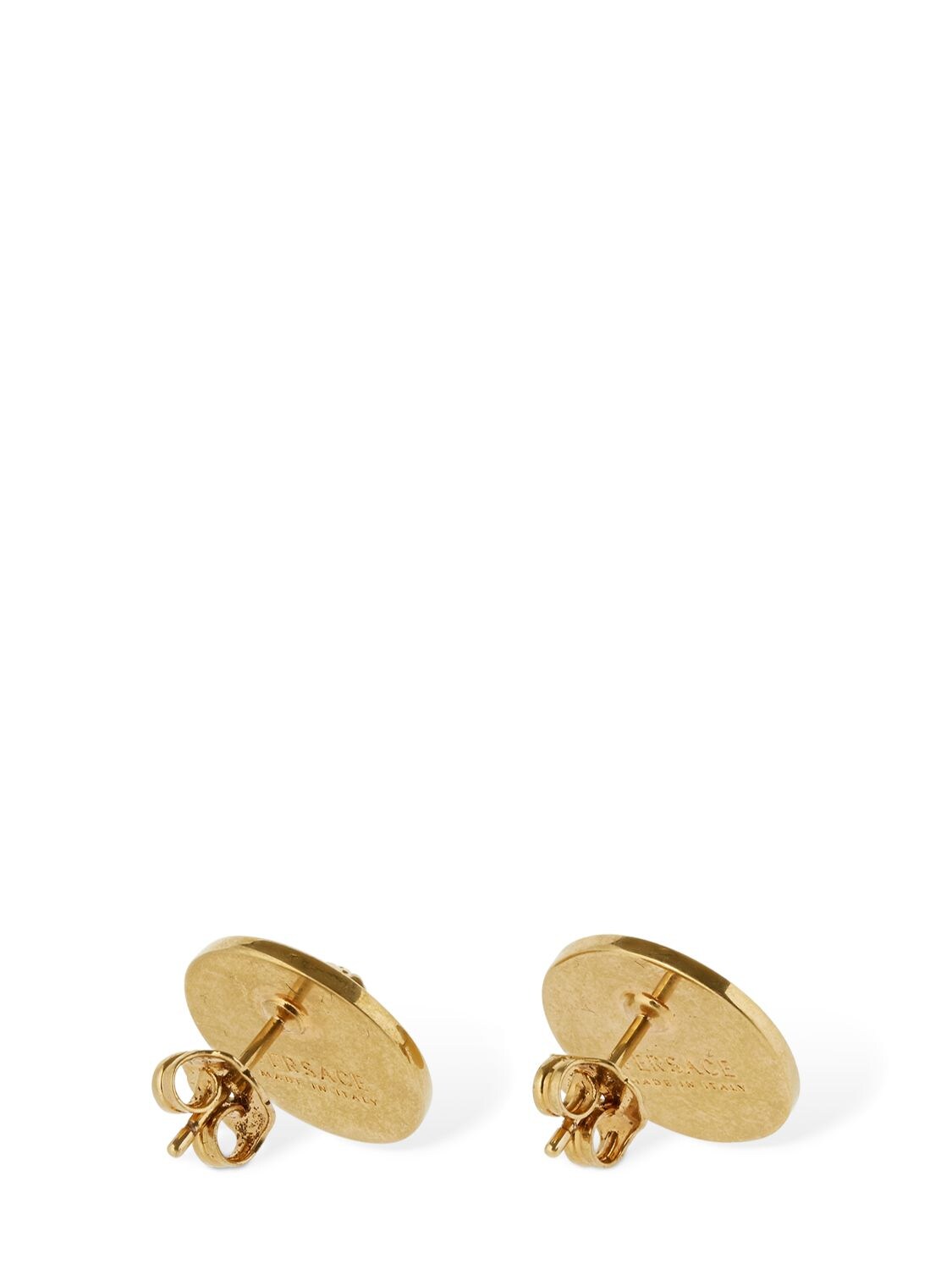 Shop Versace Medusa Small Stud Earrings In 金色